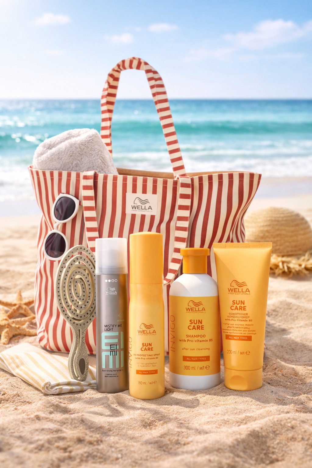 Wella Professionals Haarpflege-Set Summer Hair Care Set – Perfekte Haarpflege für sonnige Tage, 6-tlg., UV-Schutz