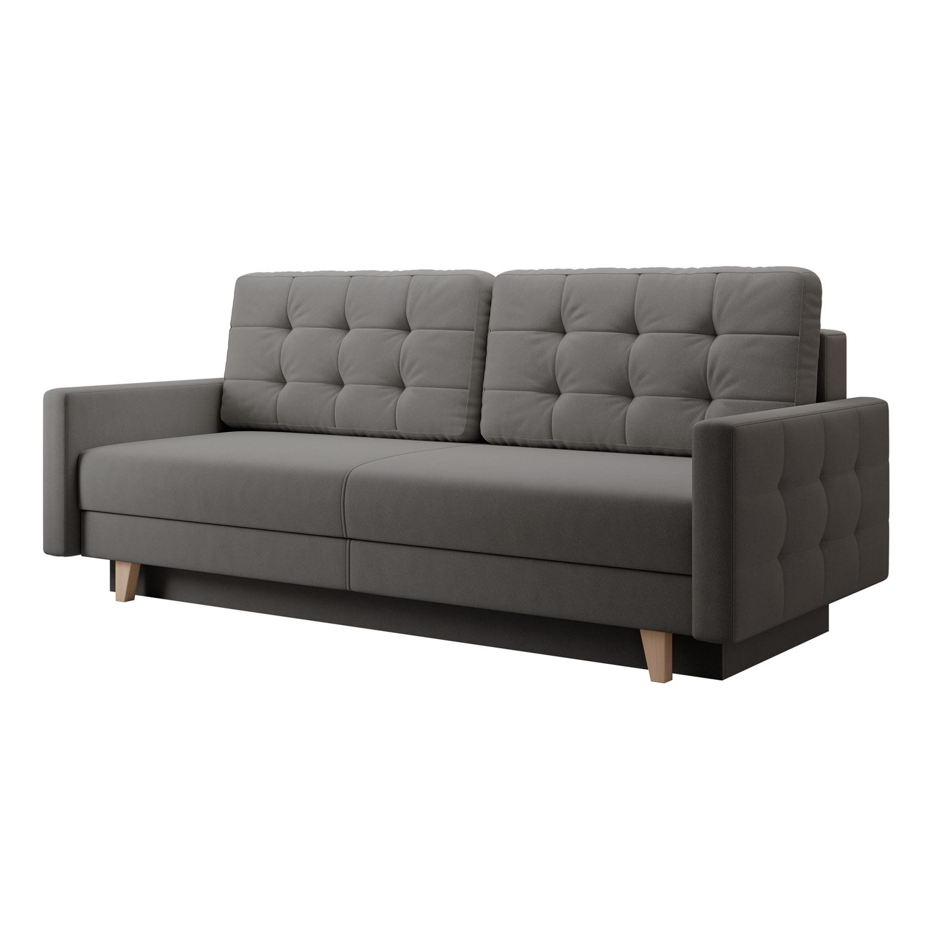 Selsey Schlafsofa, 3-Sitzer Sofa mit Schlaffunktion und Bettkasten, Samtbezug