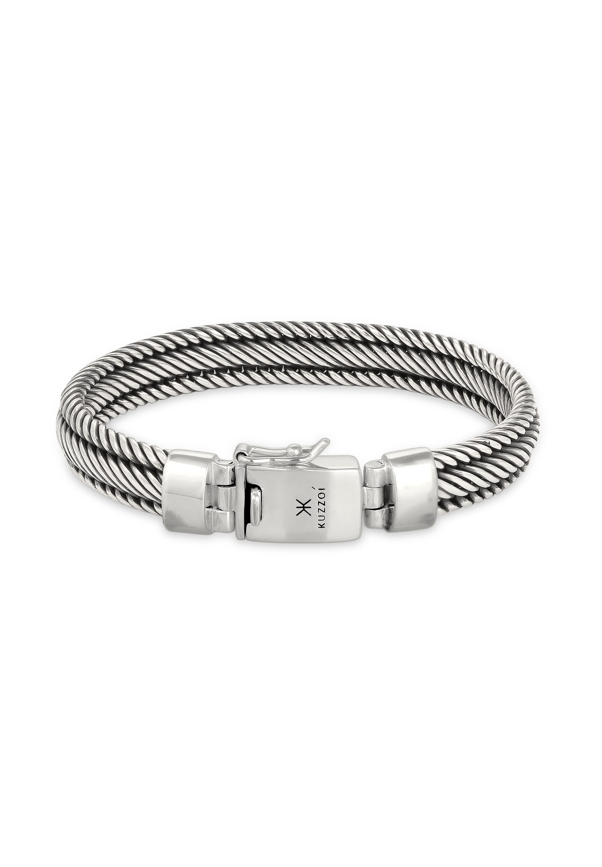 Kuzzoi Silberarmband Königskette 925 Sterling Silber Oxidiert