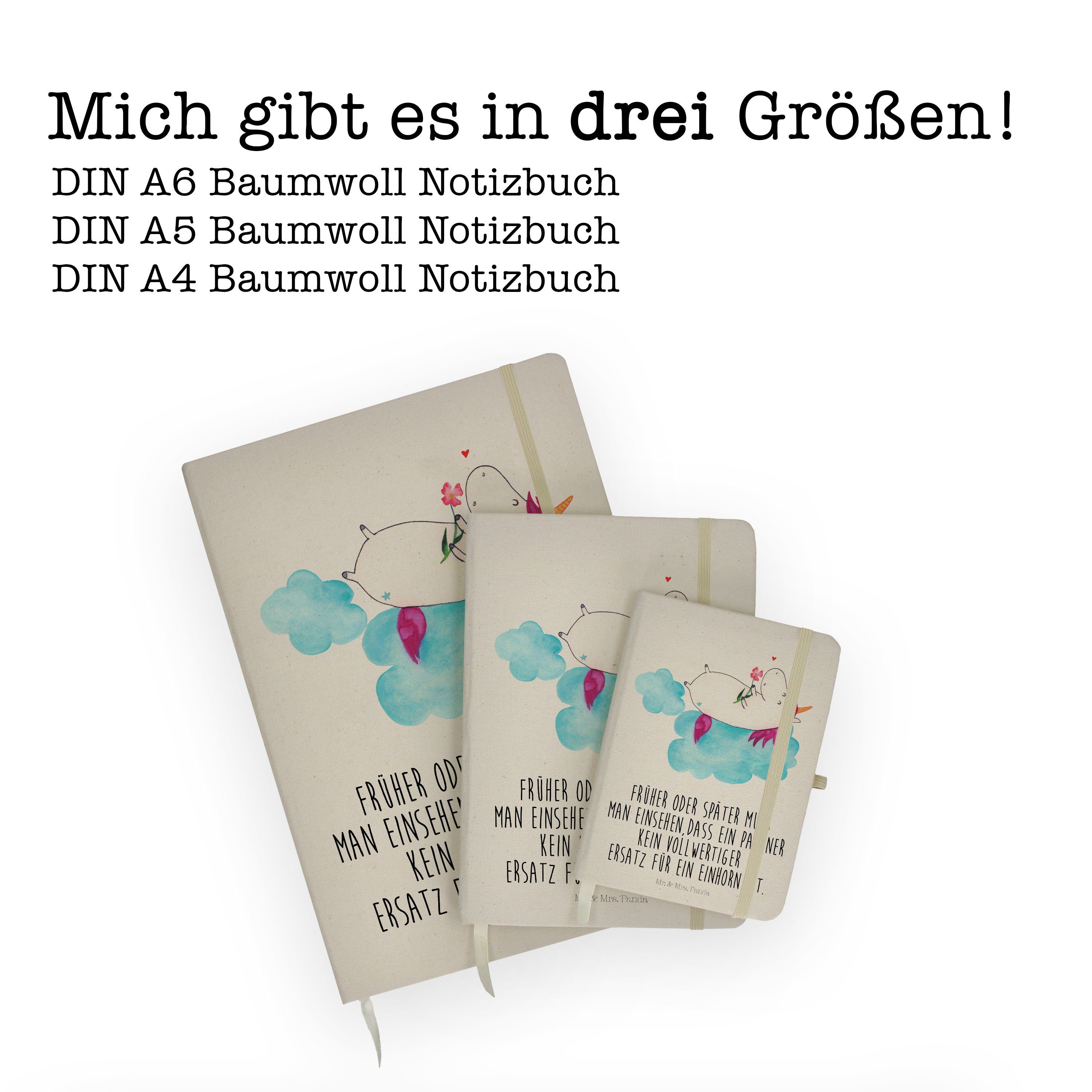 Mr. Mrs. Geschenk, Transparent Wolke Panda - & verliebt Panda auf - Ei Mr. Notizbuch & Deko, Einhorn Mrs. Einhorn