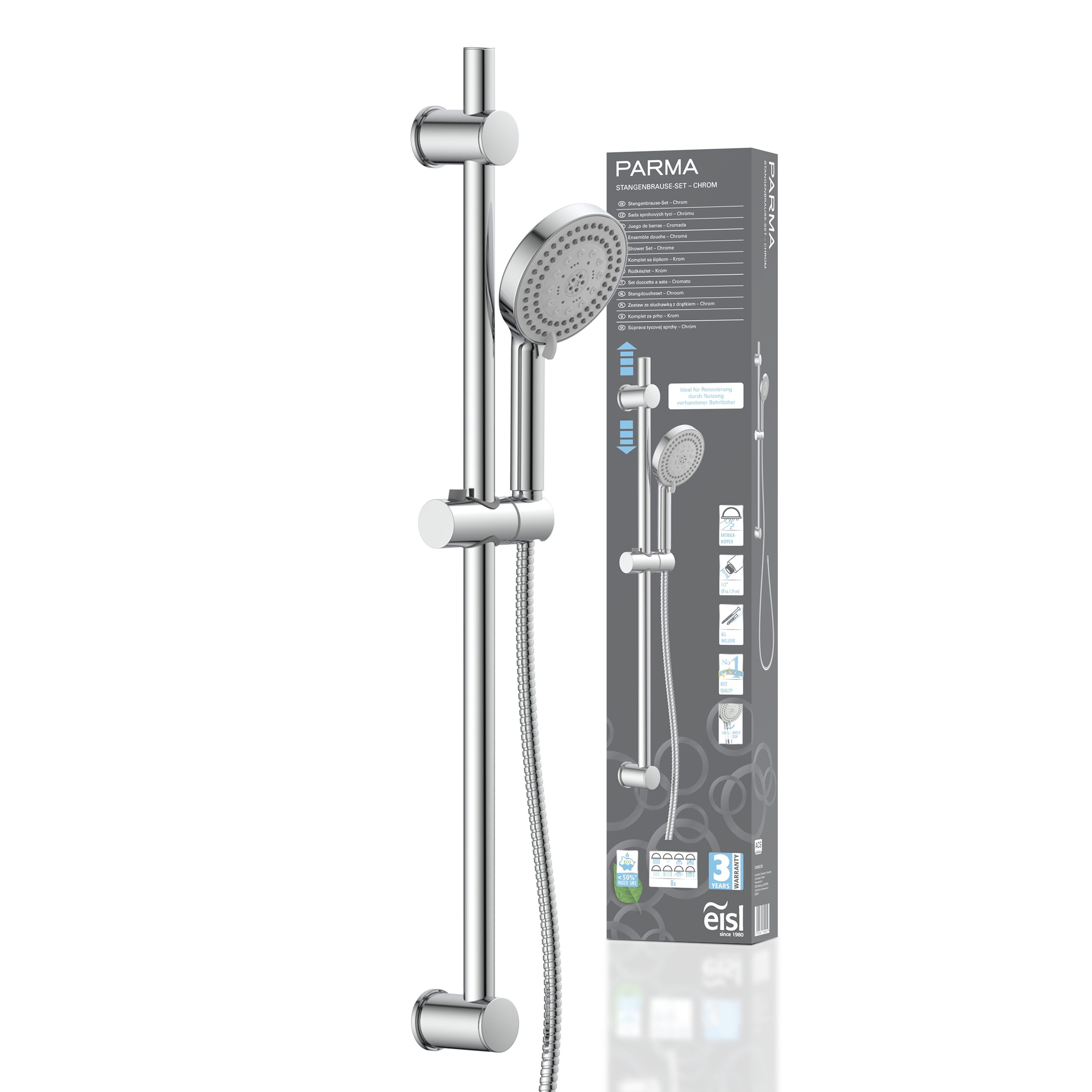 Eisl Stangenbrause-Set, Höhe 72,5 cm, 8 Strahlart(en), Duschkopf mit Schlau günstig online kaufen