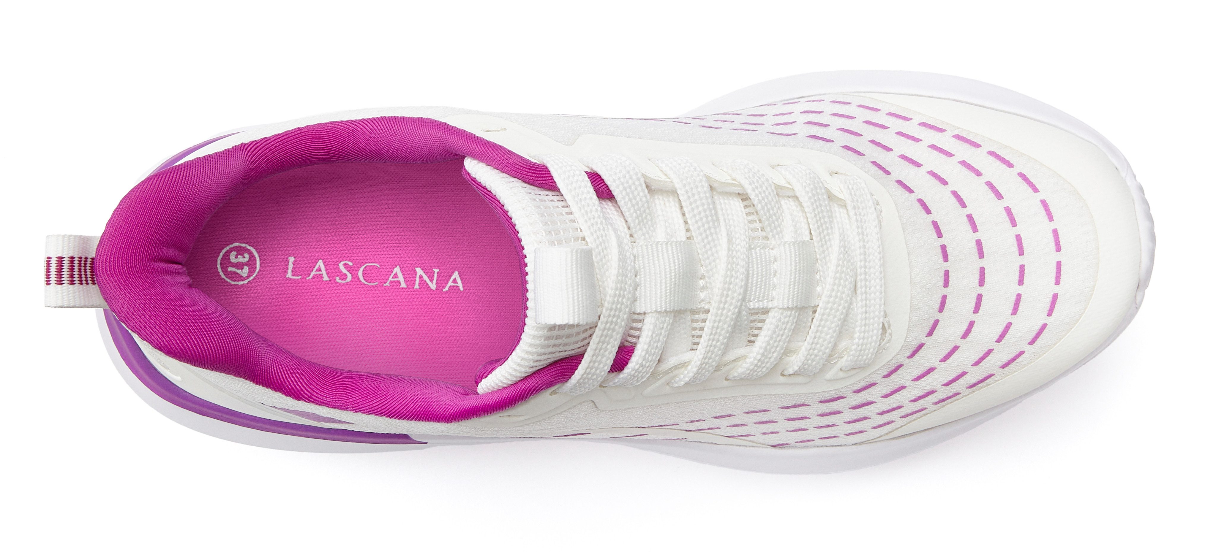 LASCANA Halbschuh, Schnürschuh, Freizeitschuh, Turnschuhe, Sneaker aus Textil mit Farbakzenten