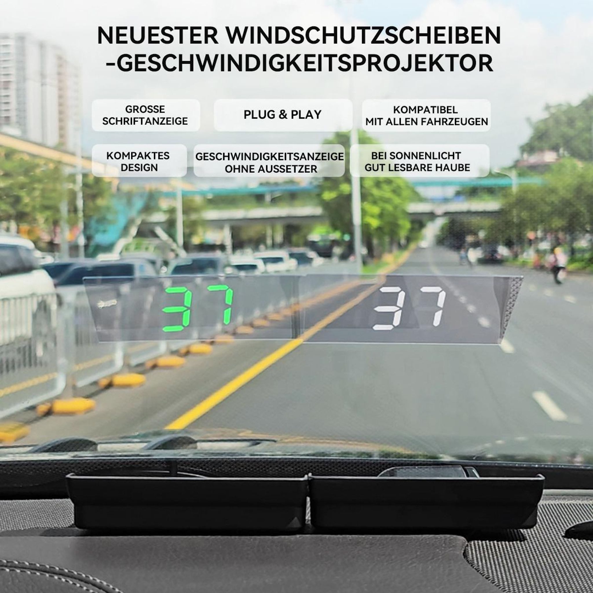 FELIXLEO Head Up Display Head Up Display GPS Tacho digital für Auto Motorrad Plug & Play