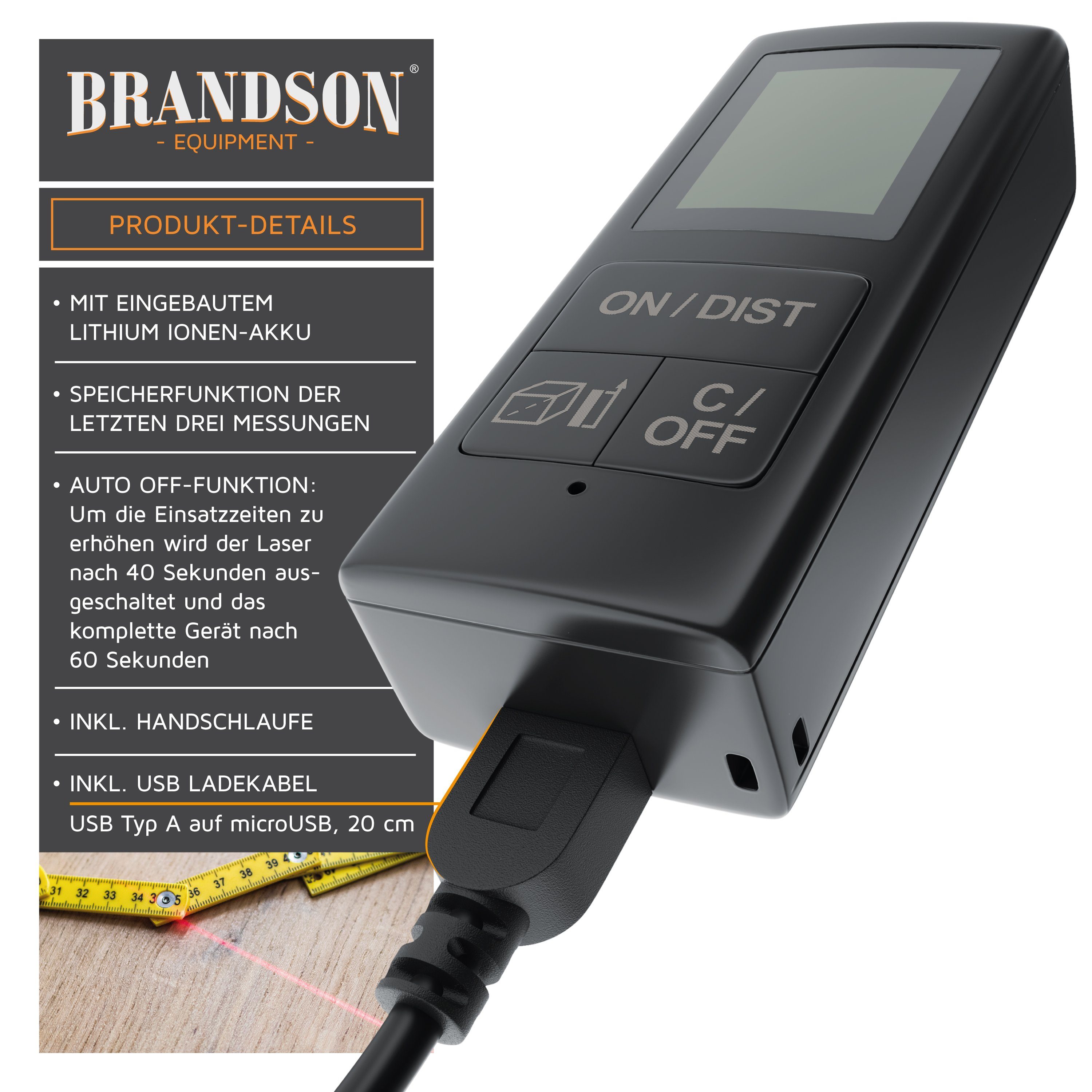 Brandson Winkelmesser, bis 30°, Digital Laser Entfernungsmesser Laser  Distanzmessgerät mini online kaufen | OTTO