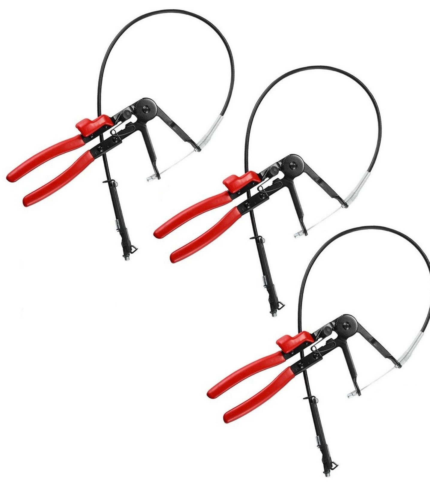 Schlauchklemmenzange 3er Set Flexible Schlauchklemmzange mit Bowdenzug und Arretierung