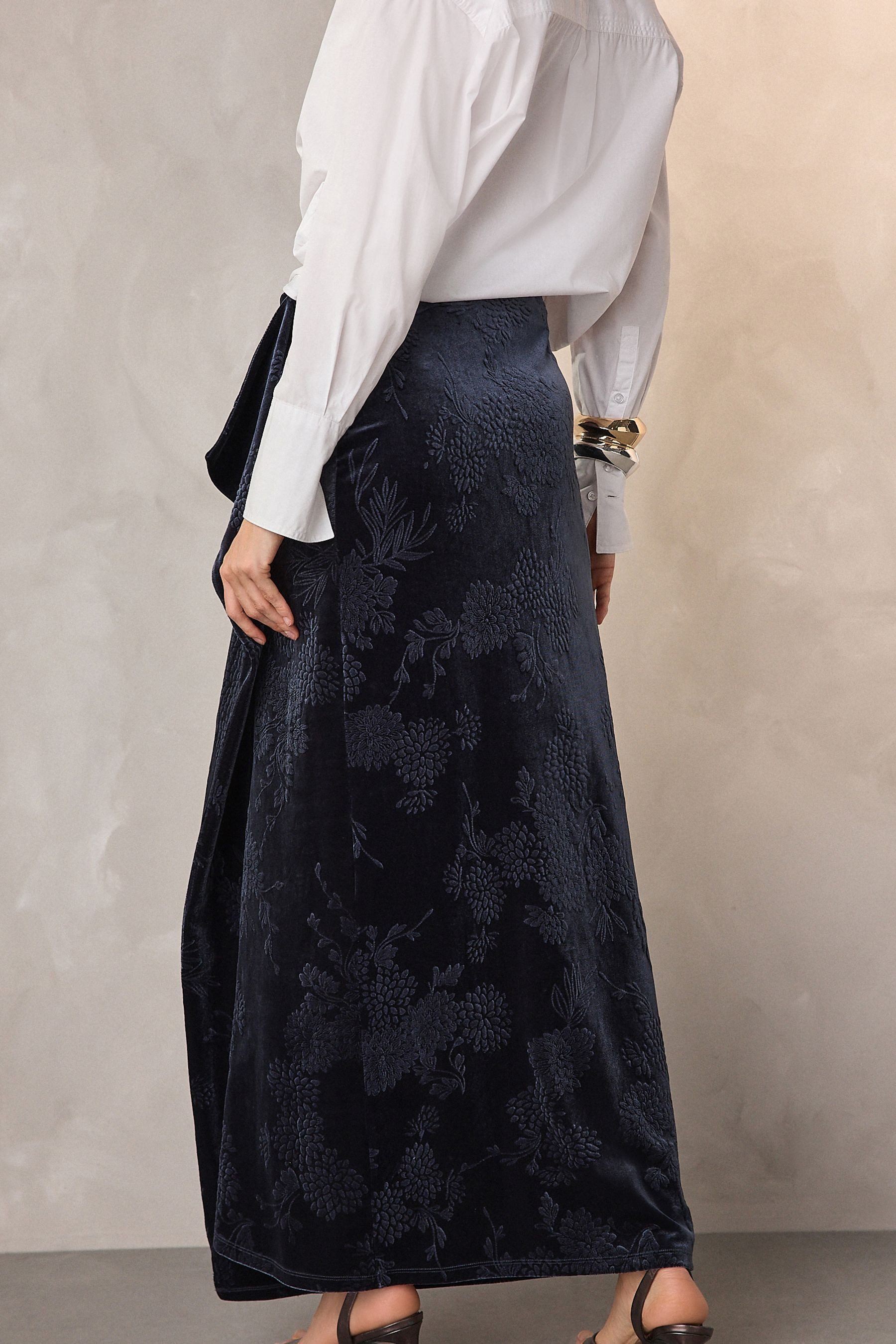 Next Midirock Midirock aus geprägtem Samt mit Drapierung (1-tlg) günstig online kaufen