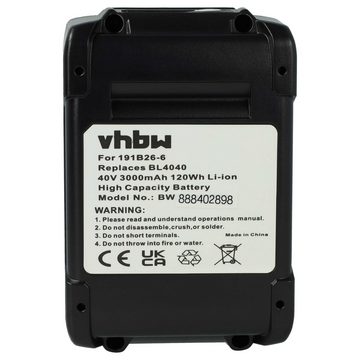 vhbw kompatibel mit Makita W001G Akku Li-Ion 3000 mAh (40 V)