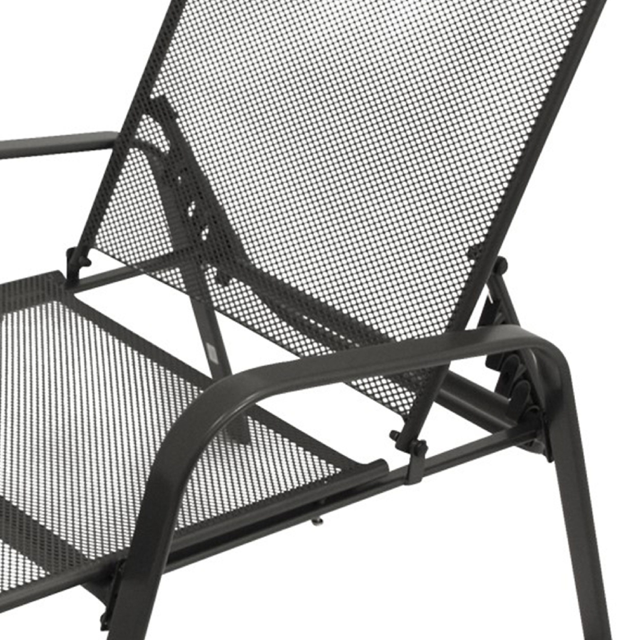 TPFGarden Gartenliege GLASGOW, Sonnenliege GLASGOW - Gartenliege aus Streckmetall anthrazit, Bequeme Relaxliege aus hochwertigen Metall, Hochwertige Outdoor Liege - Maße (BxHxT): 62 x 34,0 - 100,0 x 197 cm