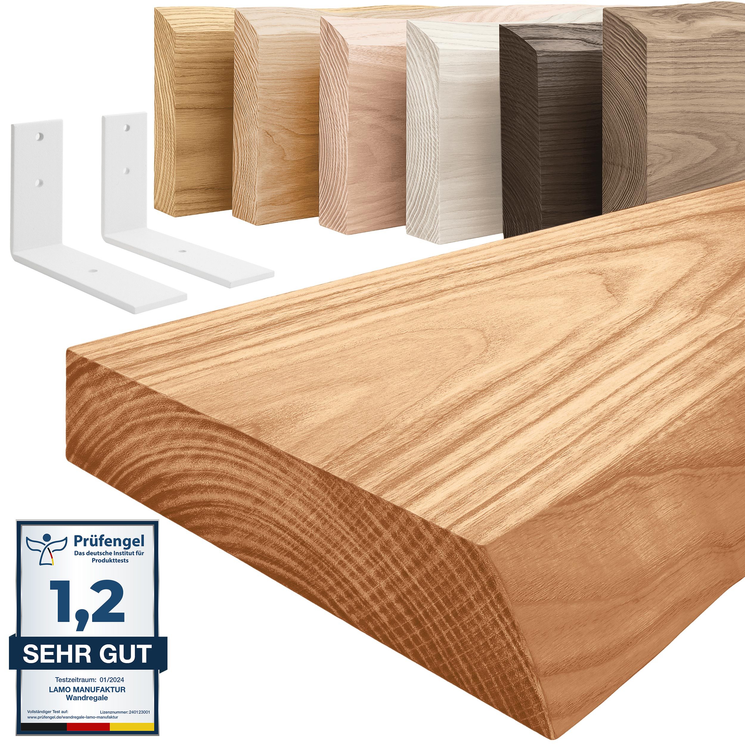 LAMO Manufaktur Wandregal Holz Baumkante Regal günstig online kaufen