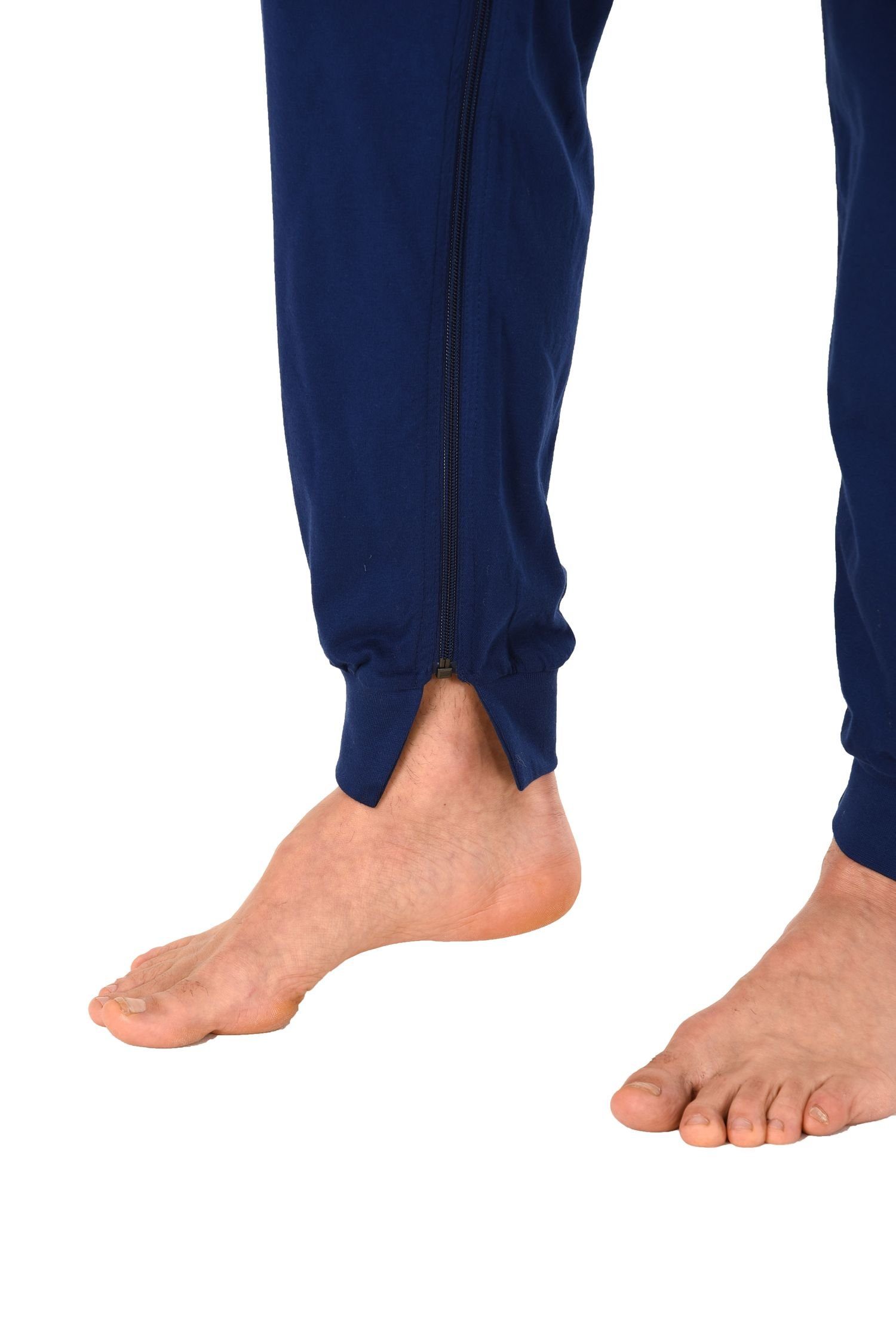 Normann Bein Pyjama Reissverschluss langarm am Rücken Care Herren und mit Pflegeoverall