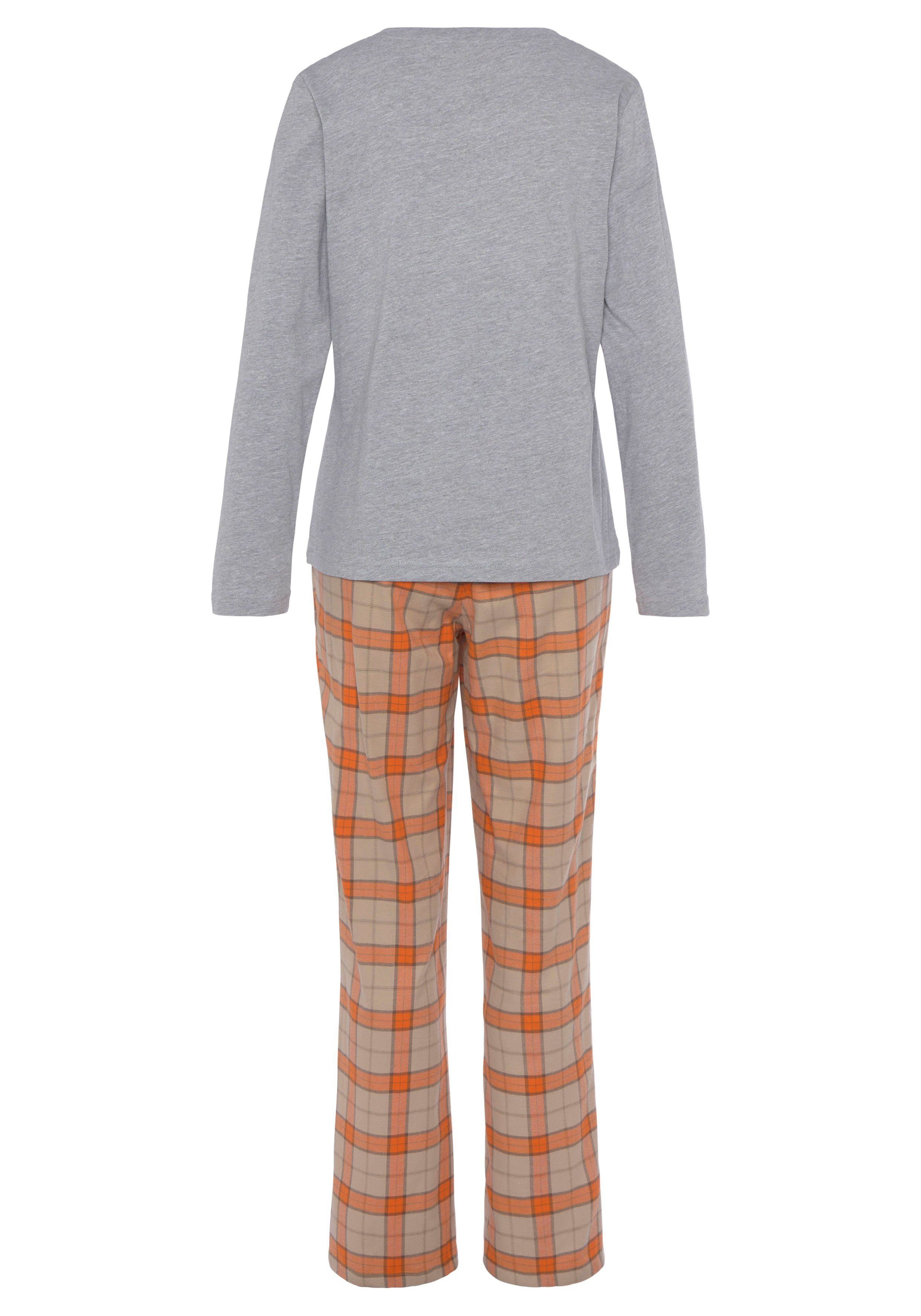 Dreams kuschelig Vivance orange (2 Flanell tlg) aus weichem Pyjama