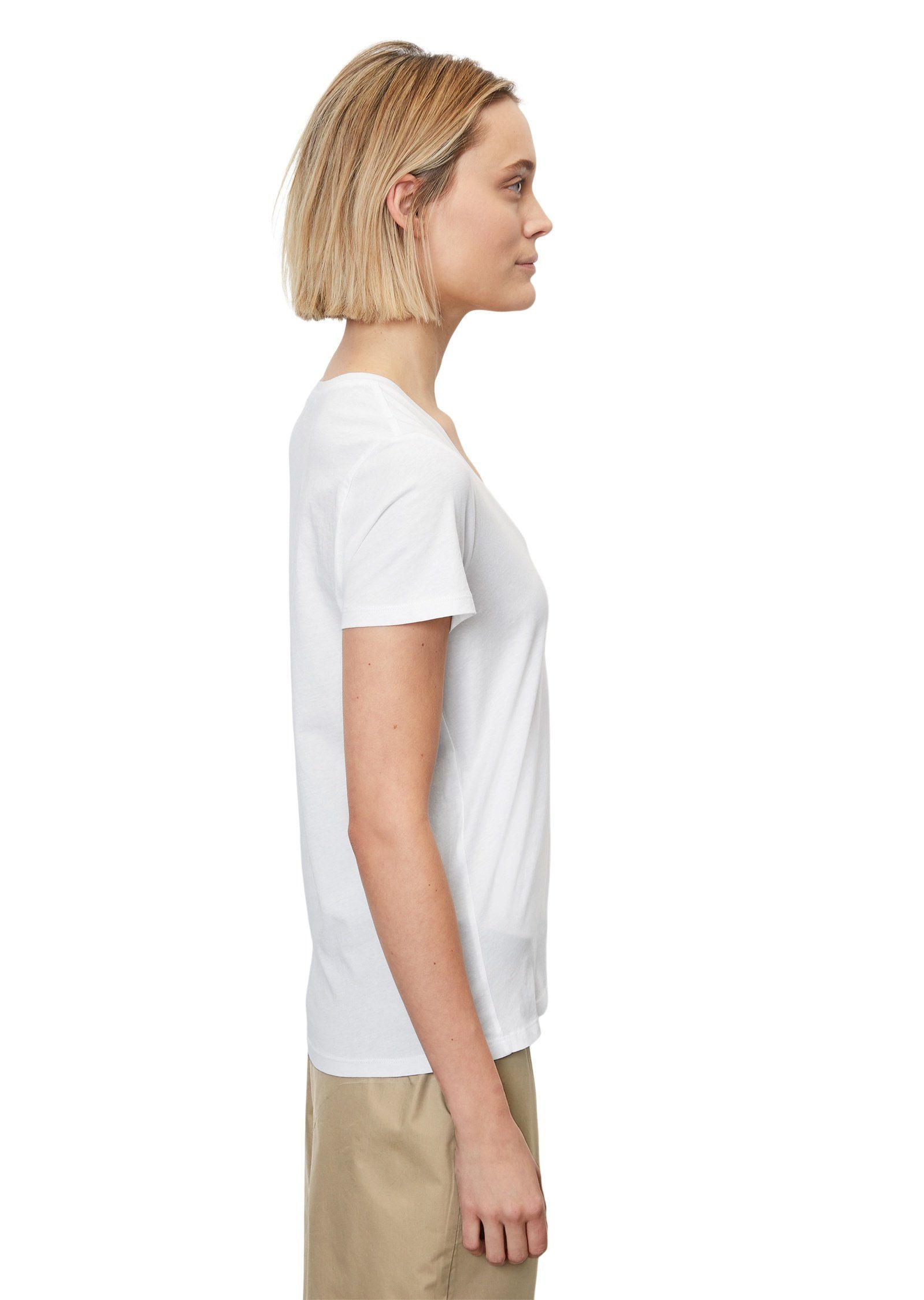 Marc O'Polo Cotton T-Shirt Jersey weiß Organic aus Single