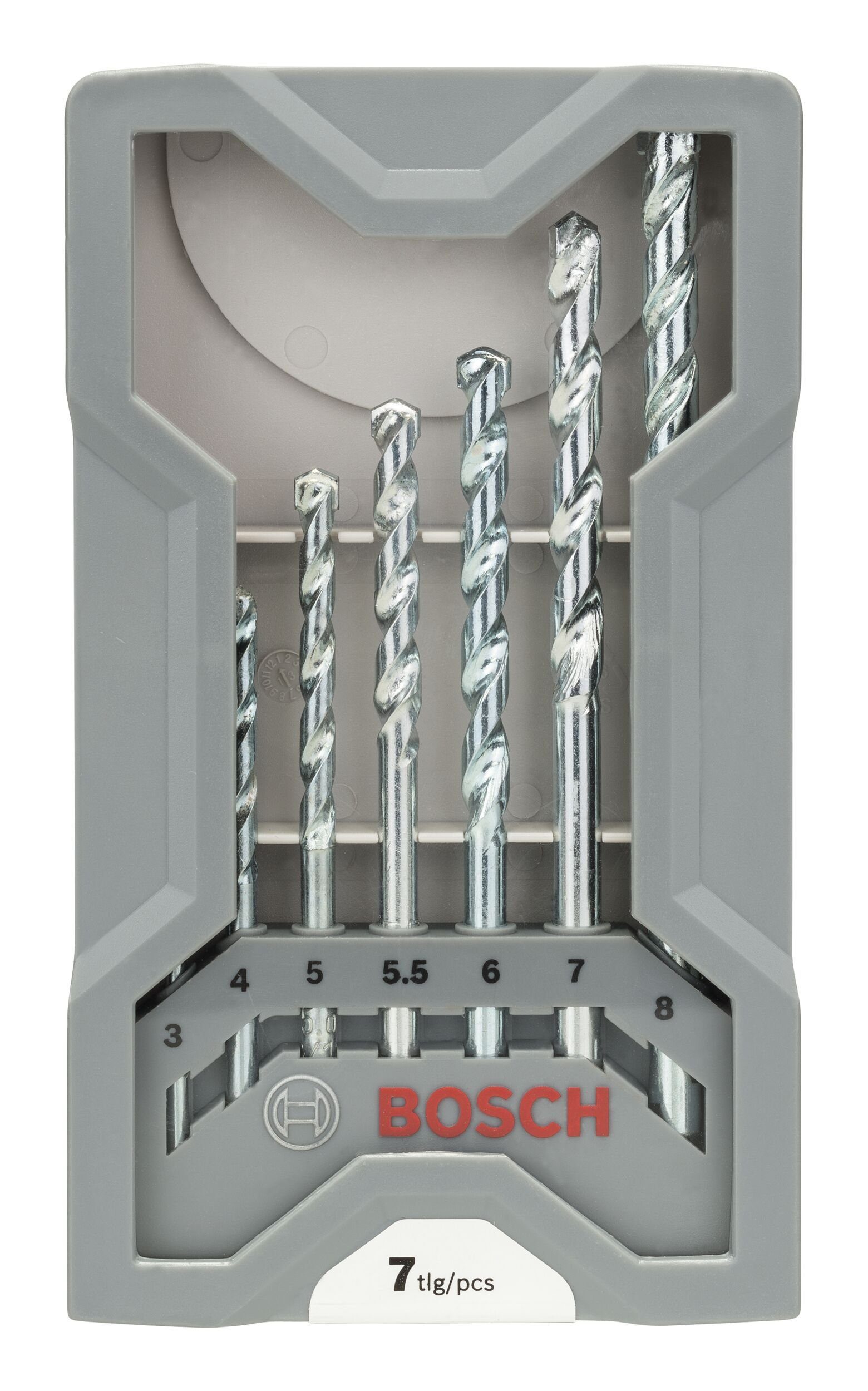 BOSCH Steinbohrer, (7 Teile), CYL-1 Set - 3, 4, 5, 5,5, 6, 7, 8 mm, 7-teilig