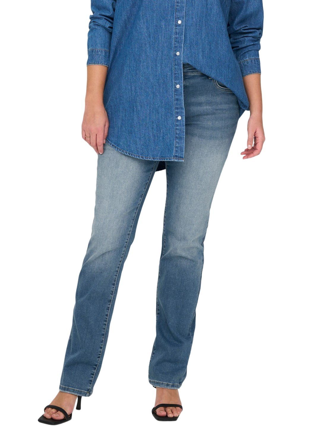 ONLY Straight-Jeans CARALICIA mit Stretch in großen Größen | Straight-Fit Jeans