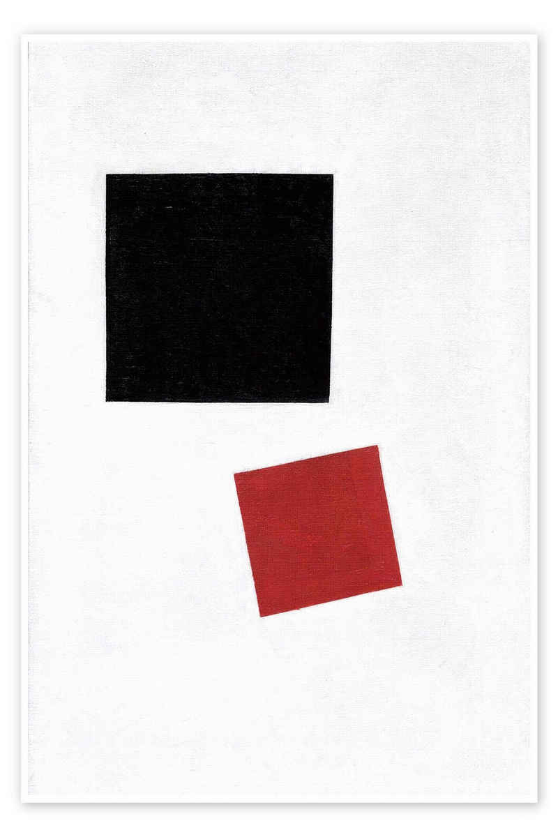 Posterlounge Poster Kasimir Sewerinowitsch Malewitsch, Schwarzes Quadrat und Roter Platz, Grafikdesign