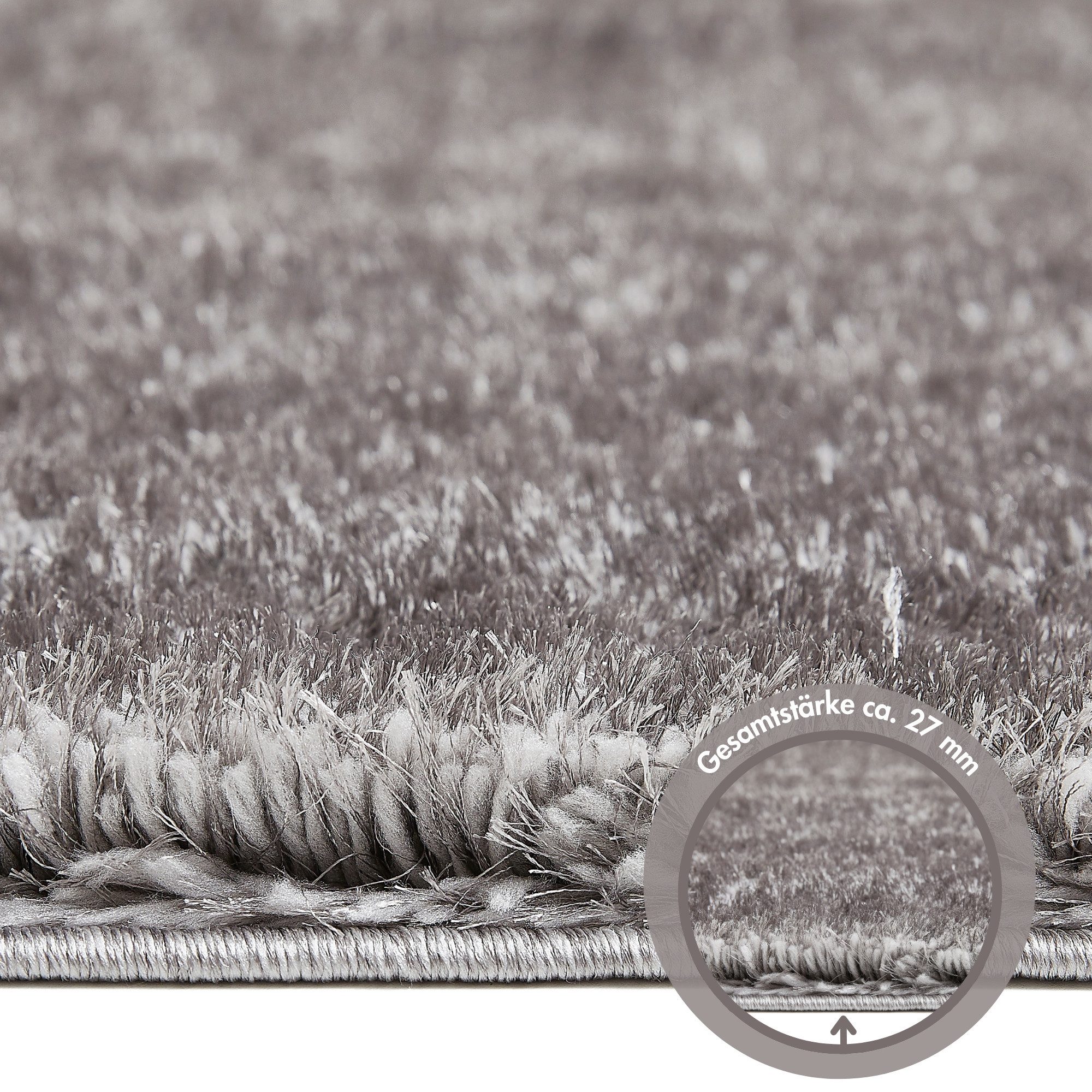LUXOR living Hochflor-Teppich Gela, rechteckig, Höhe: 45 mm, Uni Farben, weich und flauschig, ideal im Wohnzimmer & Schlafzimmer – Bild 4 von 5