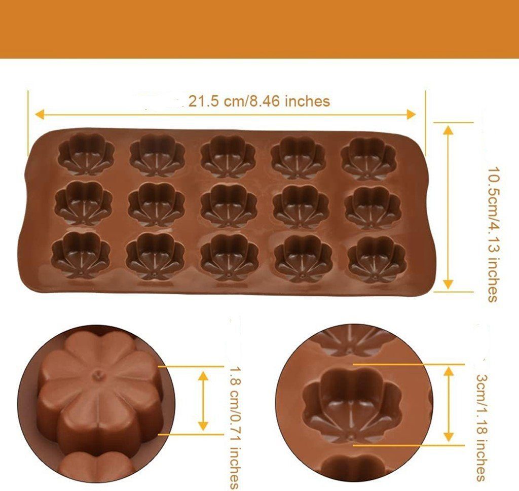 WaKuKa (6-tlg) Stück Schokoladenform Schokoladen-Silikonformen, 6 Backwerkzeuge,