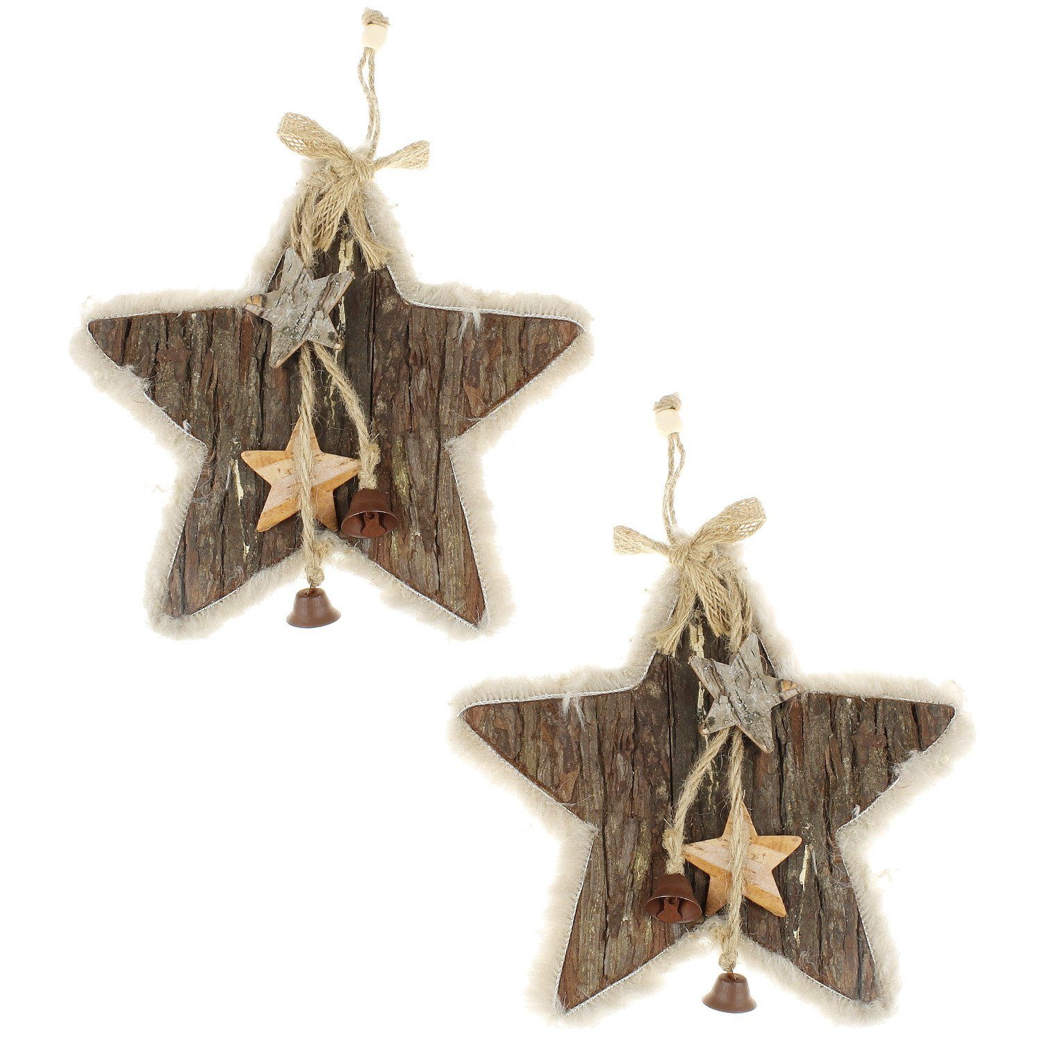 Macosa Home Dekohänger Stern Weihnachtsdeko mit Fell Christbaumschmuck Fens günstig online kaufen