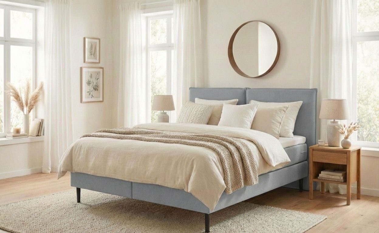 LeGer Home by Lena Gercke Bett ERIK Boxbett mit Bonnell-/Taschen-Federkernmatratze, Breite 160/180cm, wahlweise Härtegrad der Matratze H2/H3/H4, Polsterbett mit/ohne Topper