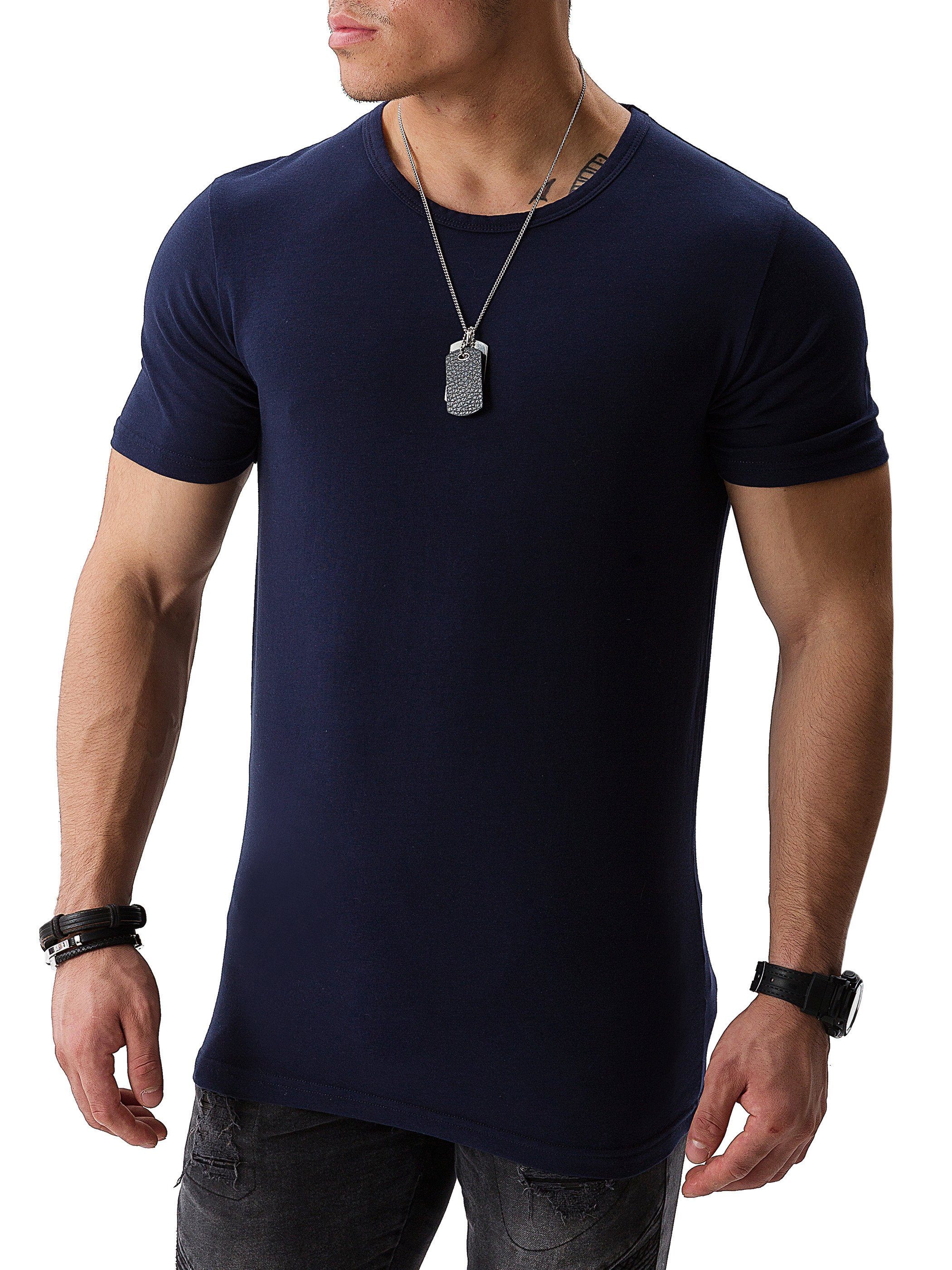 Yazubi T-Shirt 3-Pack modernes Rundhalsshirt (194020) Mythic (Set) Neck Blua sapphire T-Shirt Basic Crew dark