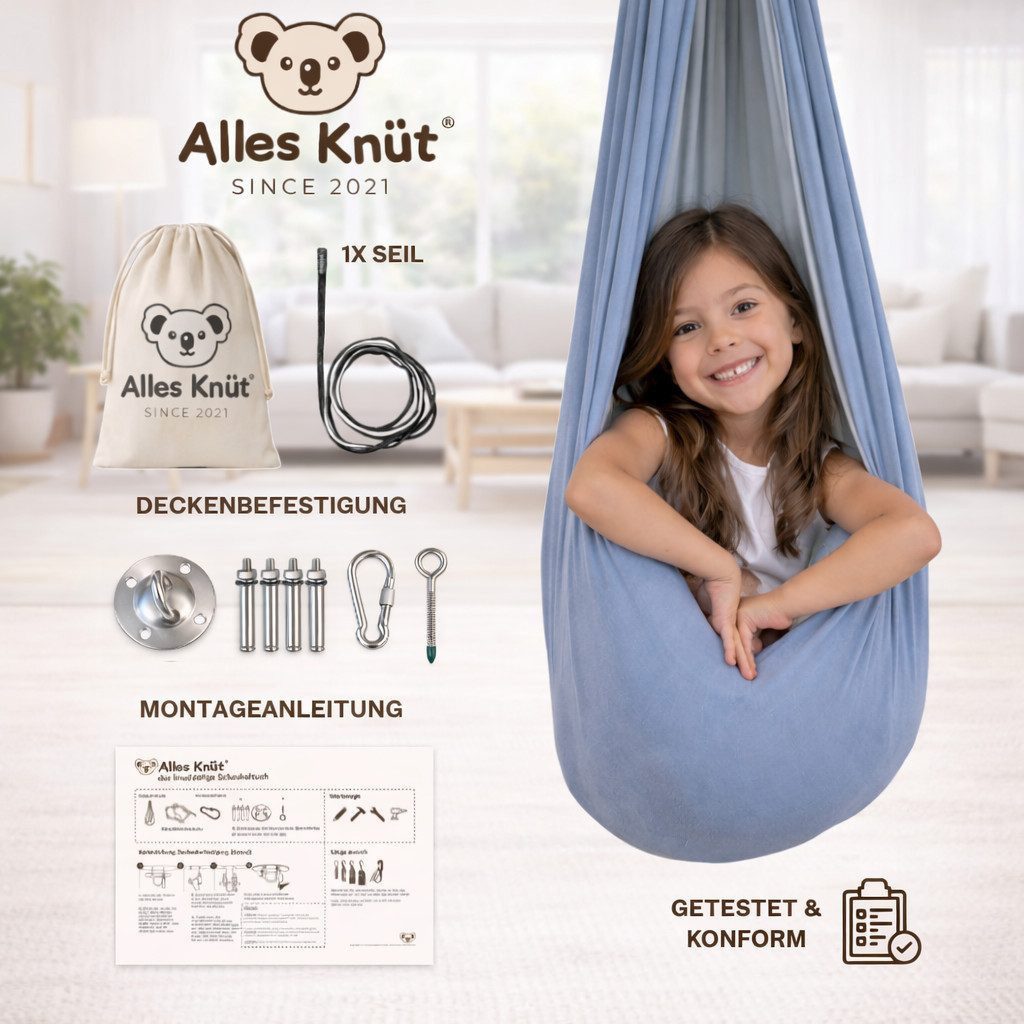 Alles Knüt Tuchschaukel Alles Knüt Therapieschaukel – Indoor Schaukel Kinder inkl. Befestigung