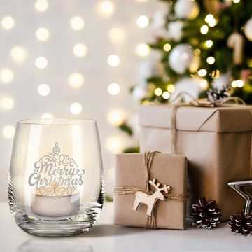GRAVURZEILE Teelichthalter von Leonardo aus Glas mit Gravur - Weihnachtsdeko - Weihnachtskugel, Geschenke für Frauen und Männer zu Weihnachten Nikolaus und Wichtel