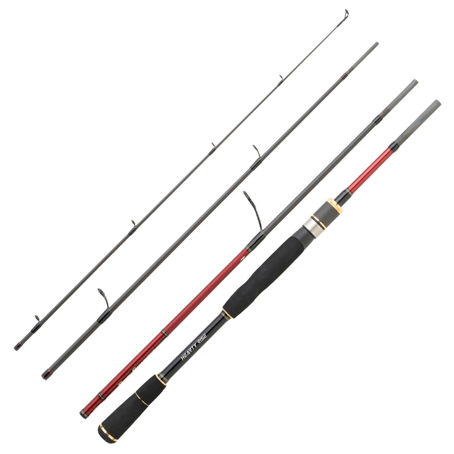 (4-tlg) Reiserute Spinnrute, 2,03m Rise Special Shadow Reiserute Rise Red Hearty 4-16g Hearty