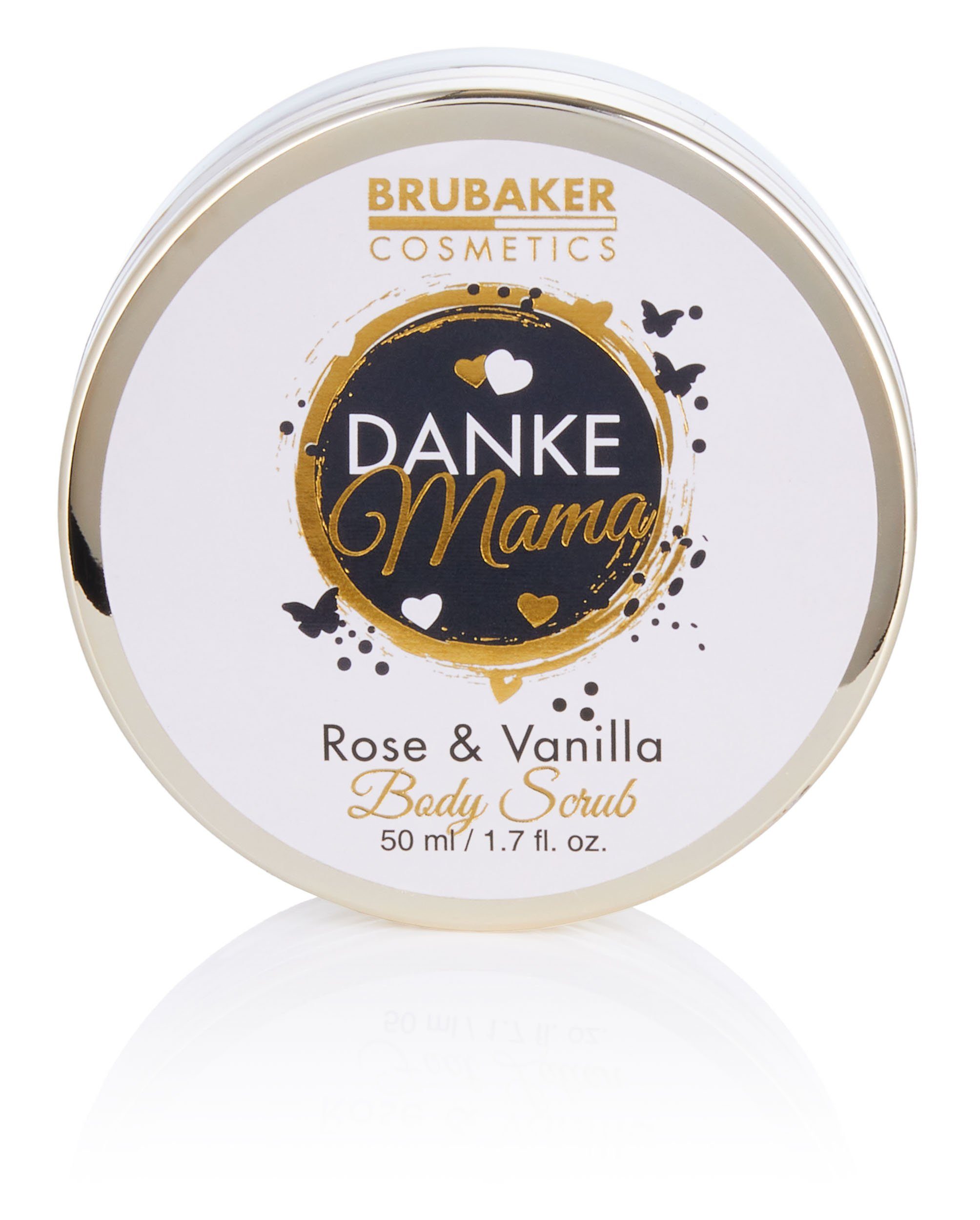 BRUBAKER Pflege-Geschenkset - mit Peeling Dusch- mit 5-tlg., Danke Weiß Gold Geschenkset Pflegeset Mutter Duft, Vanille Schwamm Badeset Mama und - Rosen