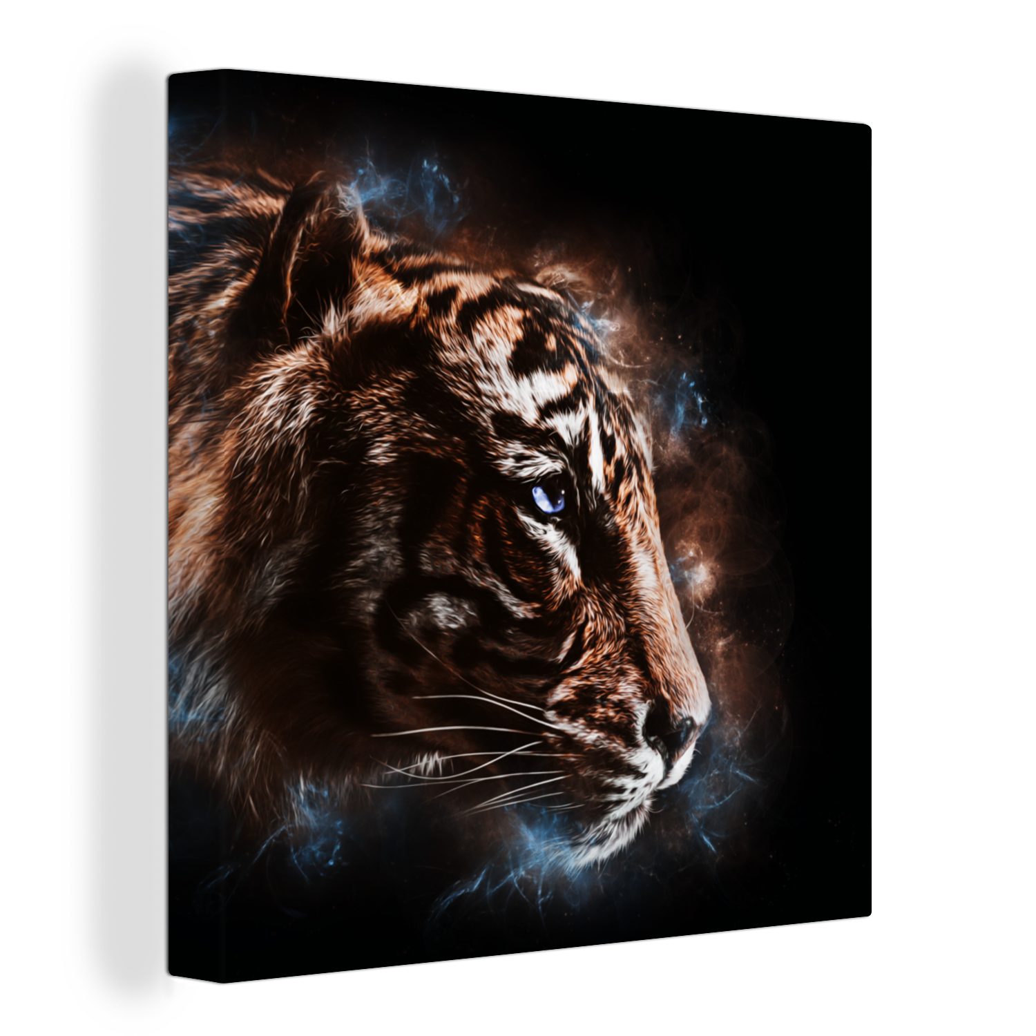 OneMillionCanvasses® Leinwandbild Tiger - Tiere - Orange, (1 St), Leinwand Bilder für Wohnzimmer Schlafzimmer