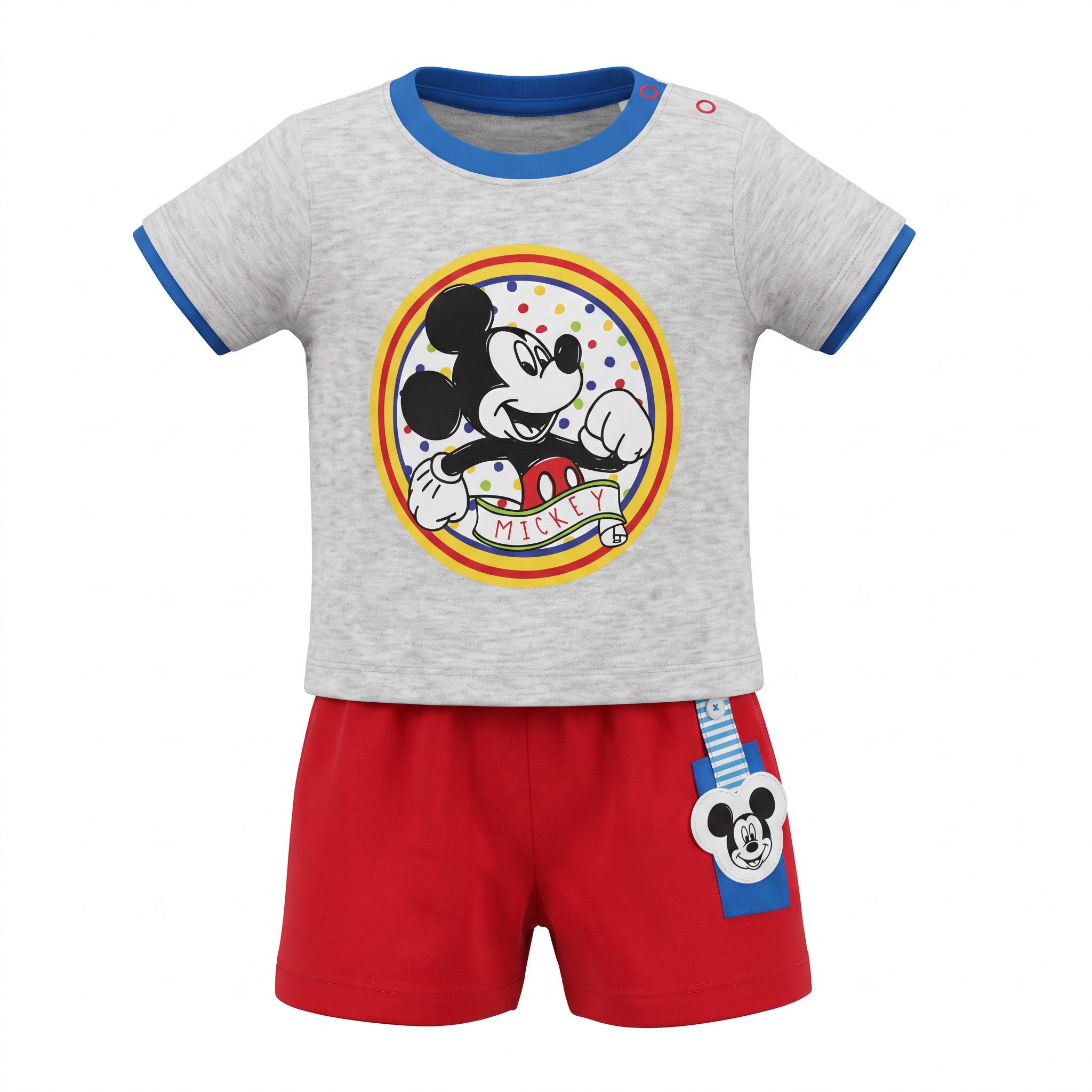 Disney Mickey Mouse T-Shirt Mickey Maus Baby Sommer Set kurzarm Shirt und Shorts Gr. 68 bis 92