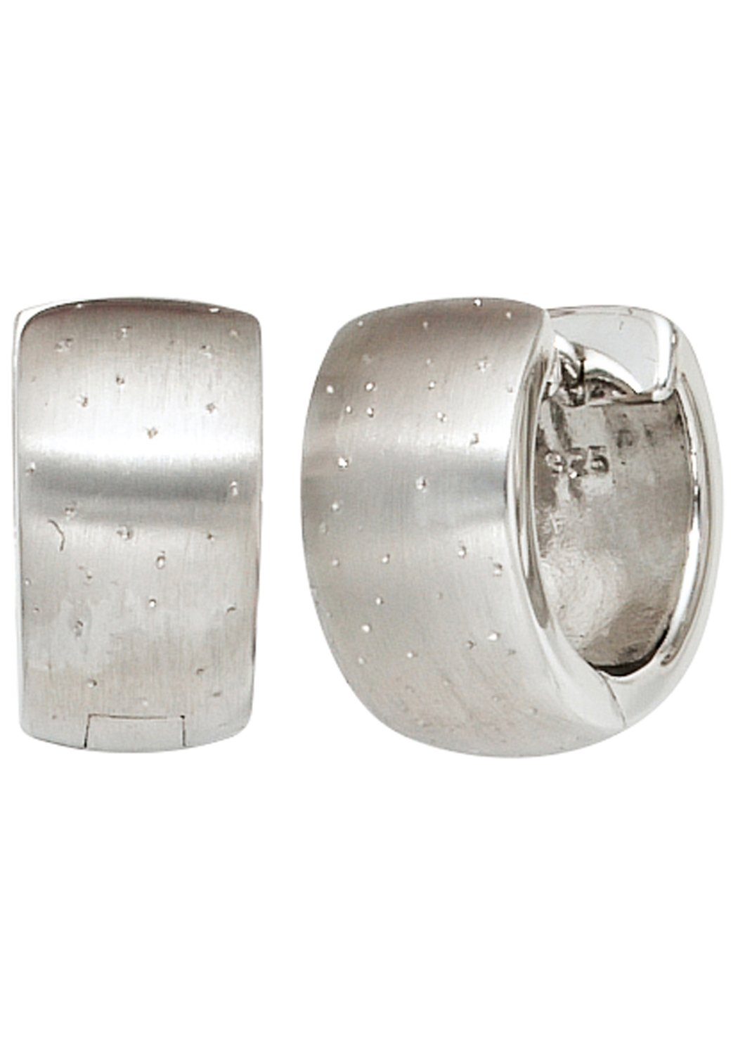 JOBO Paar Creolen, breit rund 925 Silber