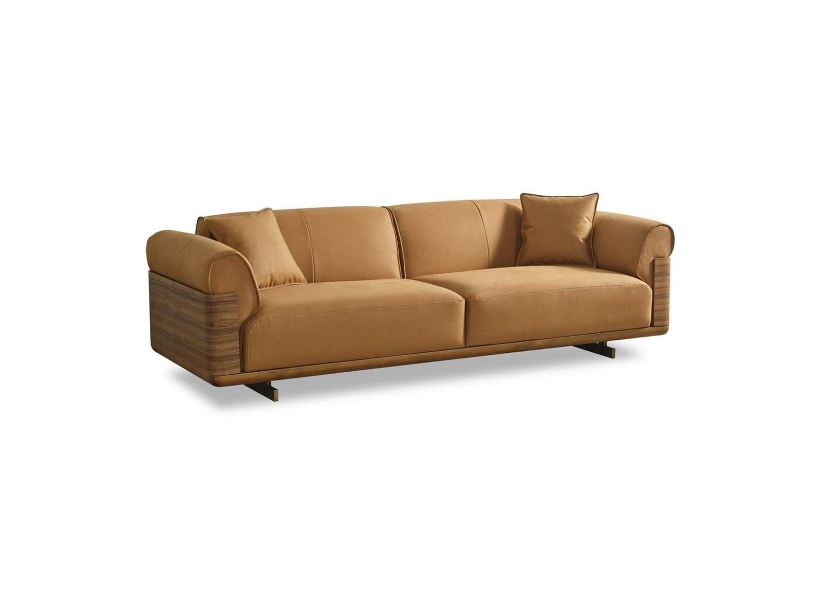 Europa Polstersofa 1 JVmoebel 3-Sitzer in Sitzer Polyester 3 Dreisitzer Made Teile, Couch, Sofa Braun Stoff