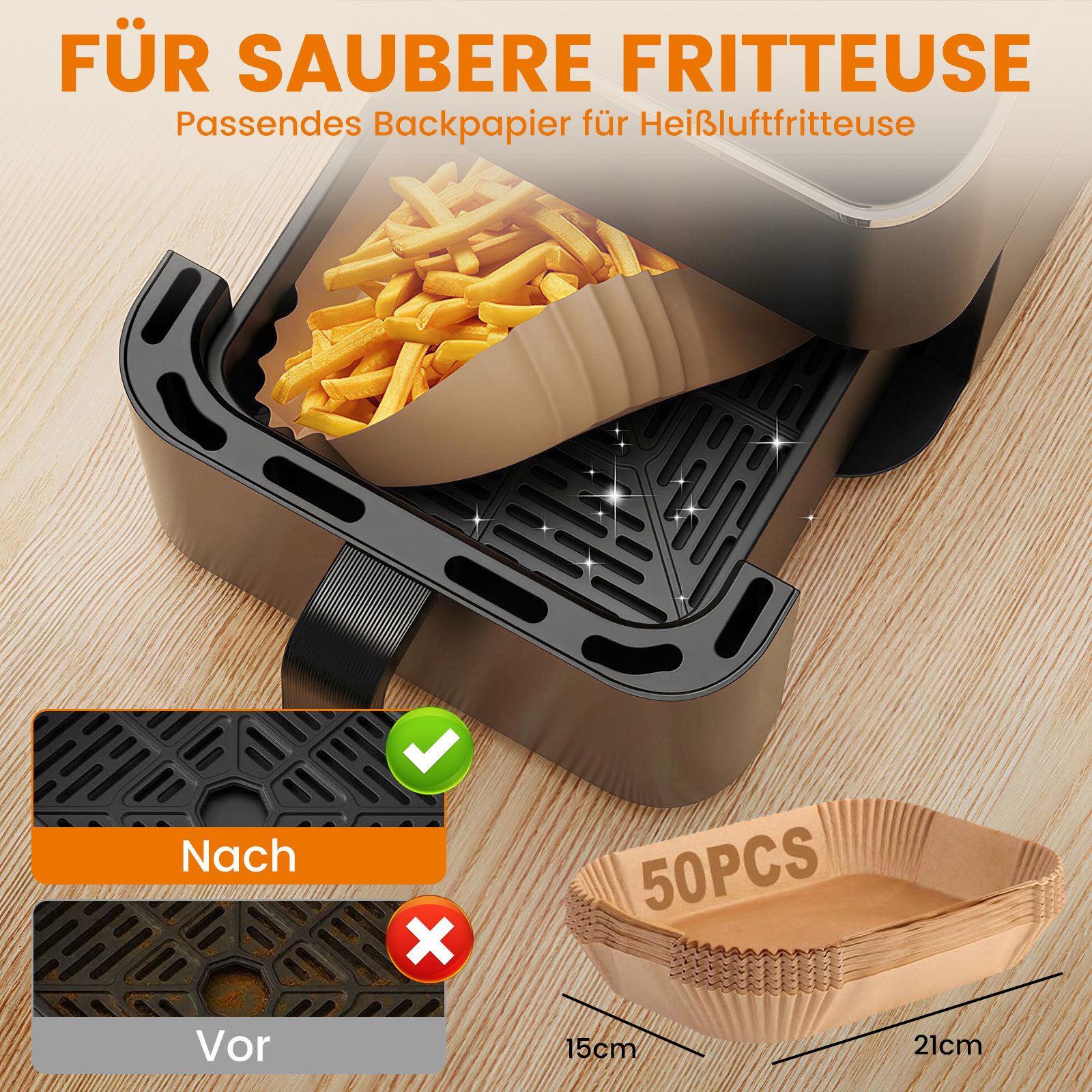 Bundviel Backform Heißluftfritteuse Zubehör 24-tlg set für Ninja AF300EU AF400EU, (Set 24-tlg), Airfryer Zubehör für Ninja Foodi Max Dual Zone, Isolate oil stai – Bild 5 von 5