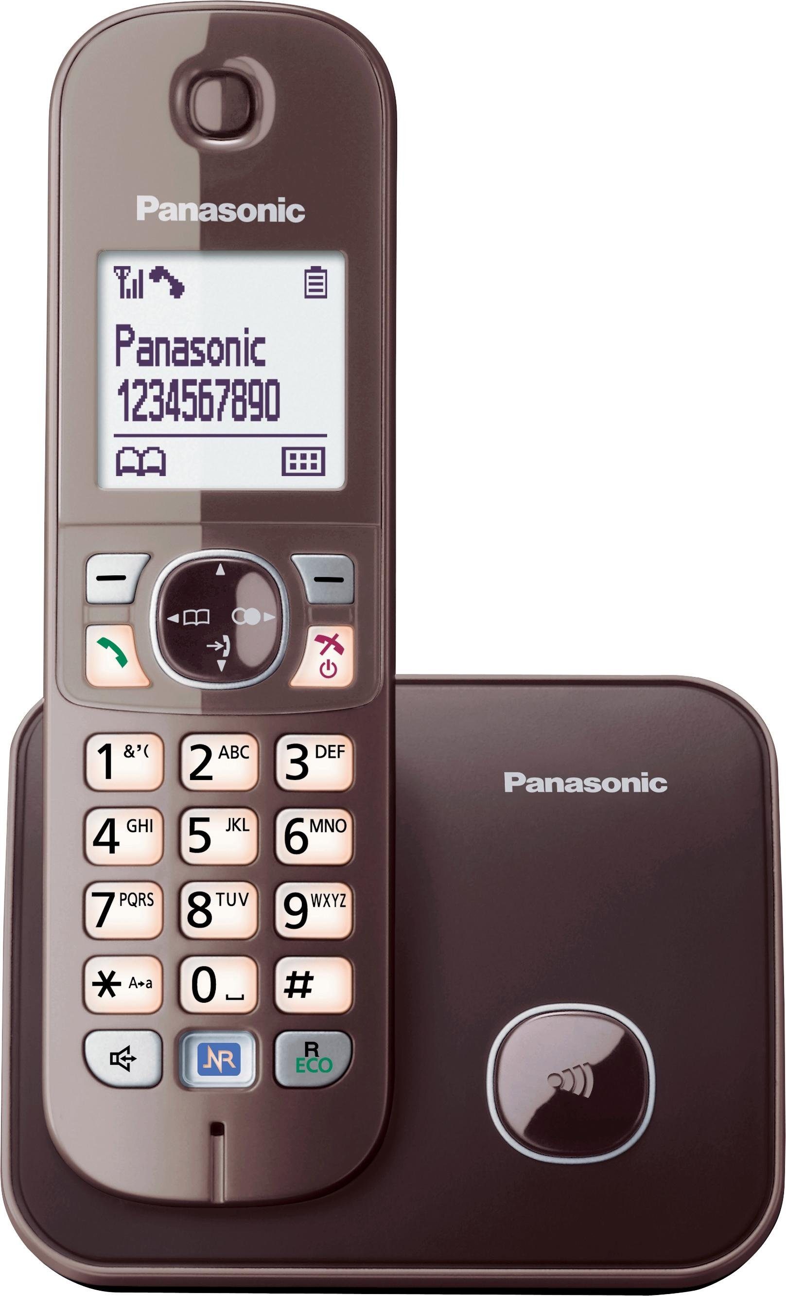 Panasonic KX-TG6811GS Schnurloses DECT-Telefon (Mobilteile: 1, mit Anrufer- und Wahlsperre) braun