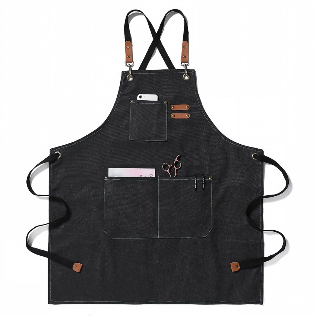 AURIVION Kochschürze Verstellbare Kochschürze für Damen & Herren, (Set, 1-tlg., Schürze für Küche, BBQ, Backen & Malen, 1 Stück), Latzschürze mit 2 geräumigen Taschen