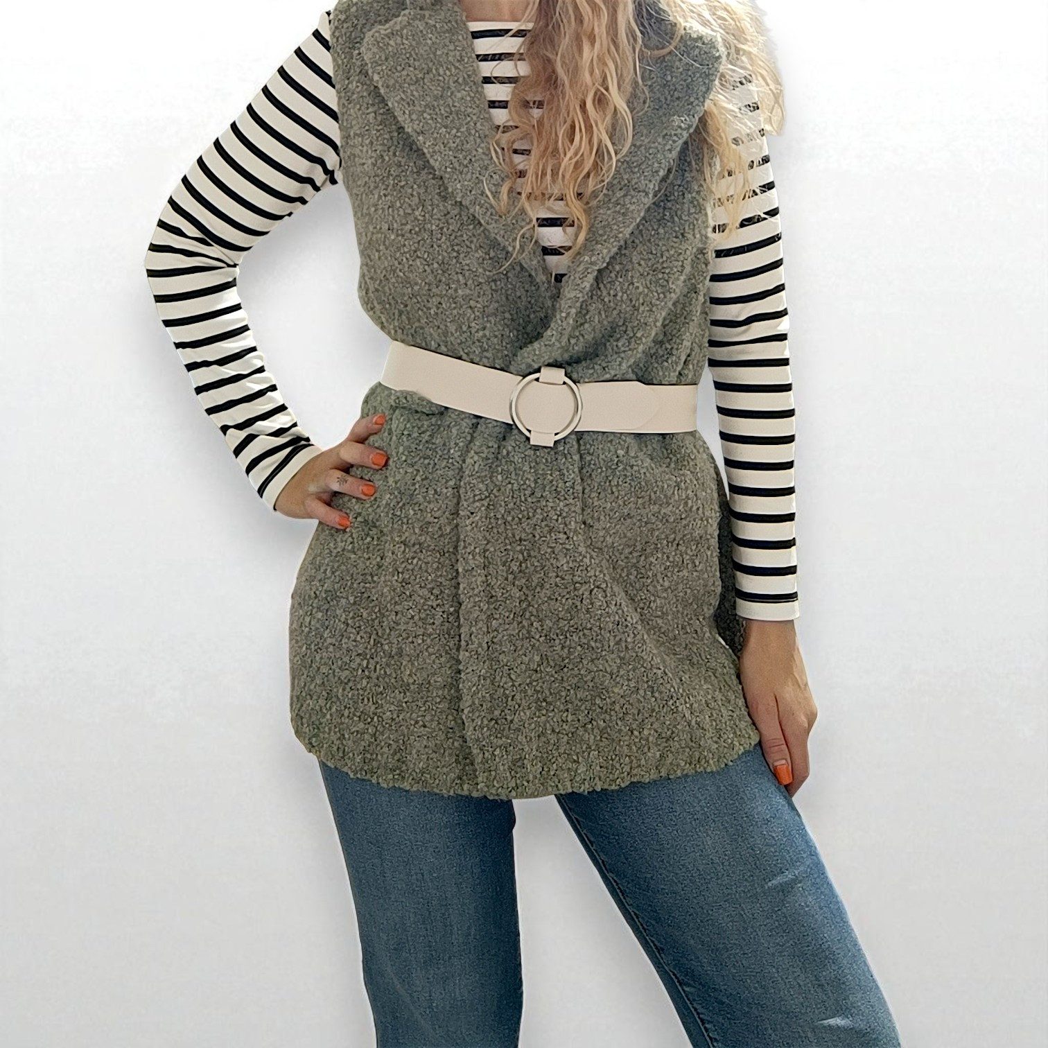 FRONHOFER Taillengürtel 18615 (1-St) Breite 4,2 cm, Rindleder, Damengürtel mit großer Ring-Schnalle