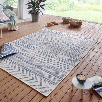 Teppich In- & Outdoor Wendeteppich Biri Blau Creme, NORTHRUGS, rechteckig, Höhe: 5 mm