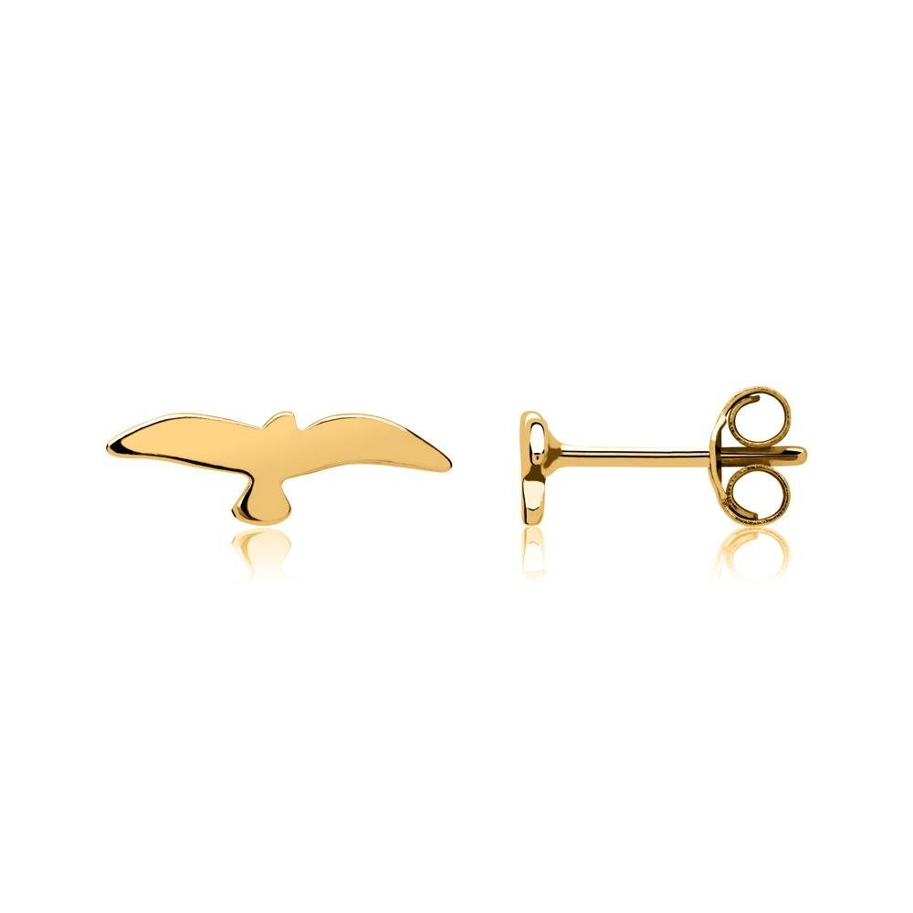 lanii Paar Ohrstecker Filigran in Gold mit Vogelmotiv LSE0010 – Bild 3 von 3