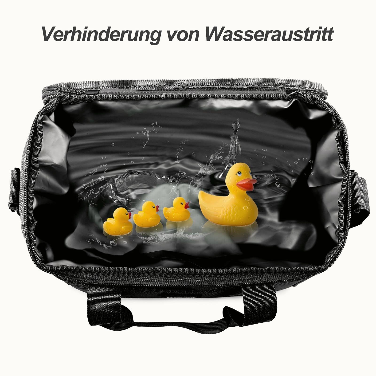 TAN.TOMI Thermobehälter Thermobehalter Lunchtasche Kühltasche Schule Polyester, Arbeit, perfekt für faltbar, Schwarz 17.2Liter unterwegs Picknickkorb, Isoliertasche wasserdicht