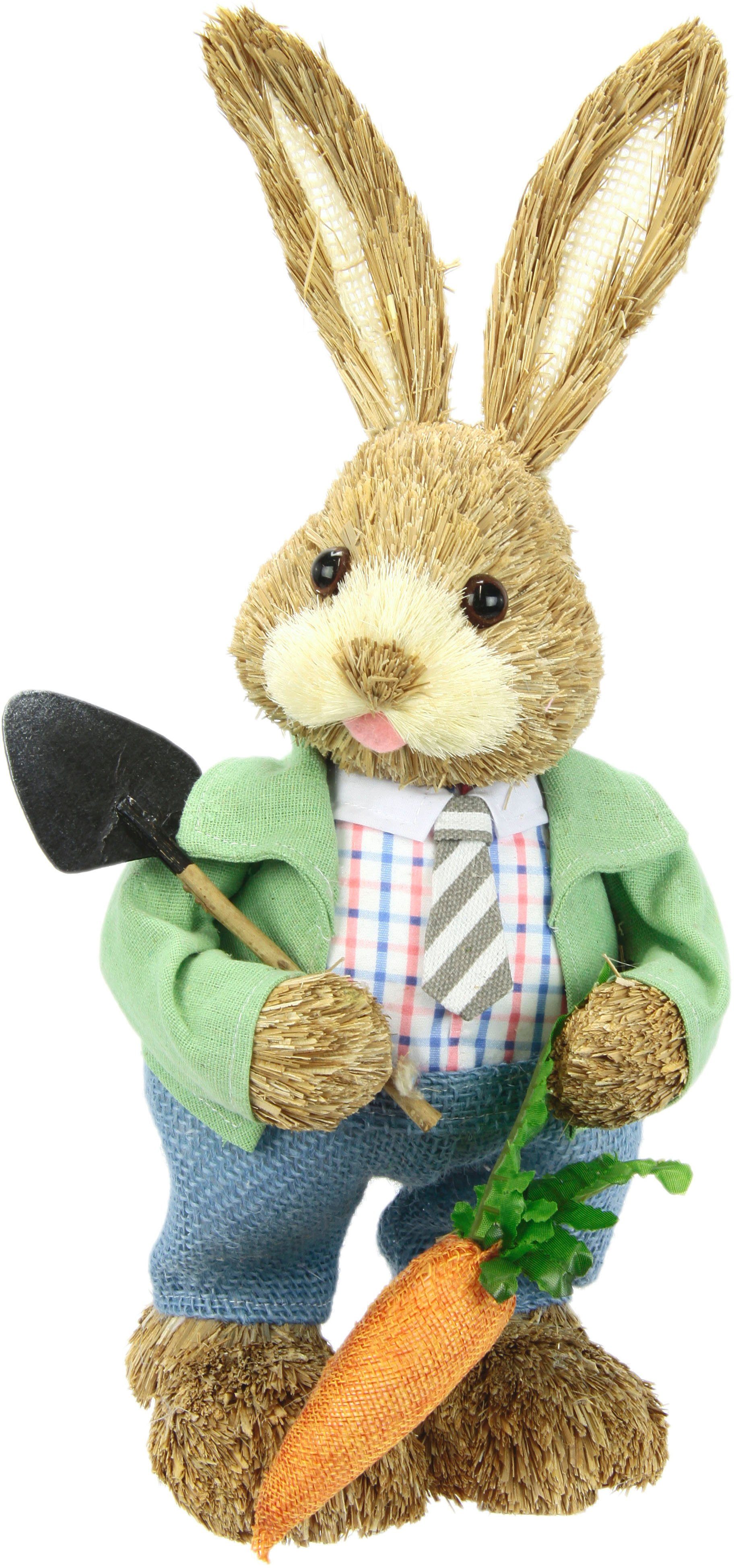 I.GE.A. Dekoobjekt Hase, Mit Karotte aus Bast Osterhasen Deko Osterdekorati günstig online kaufen