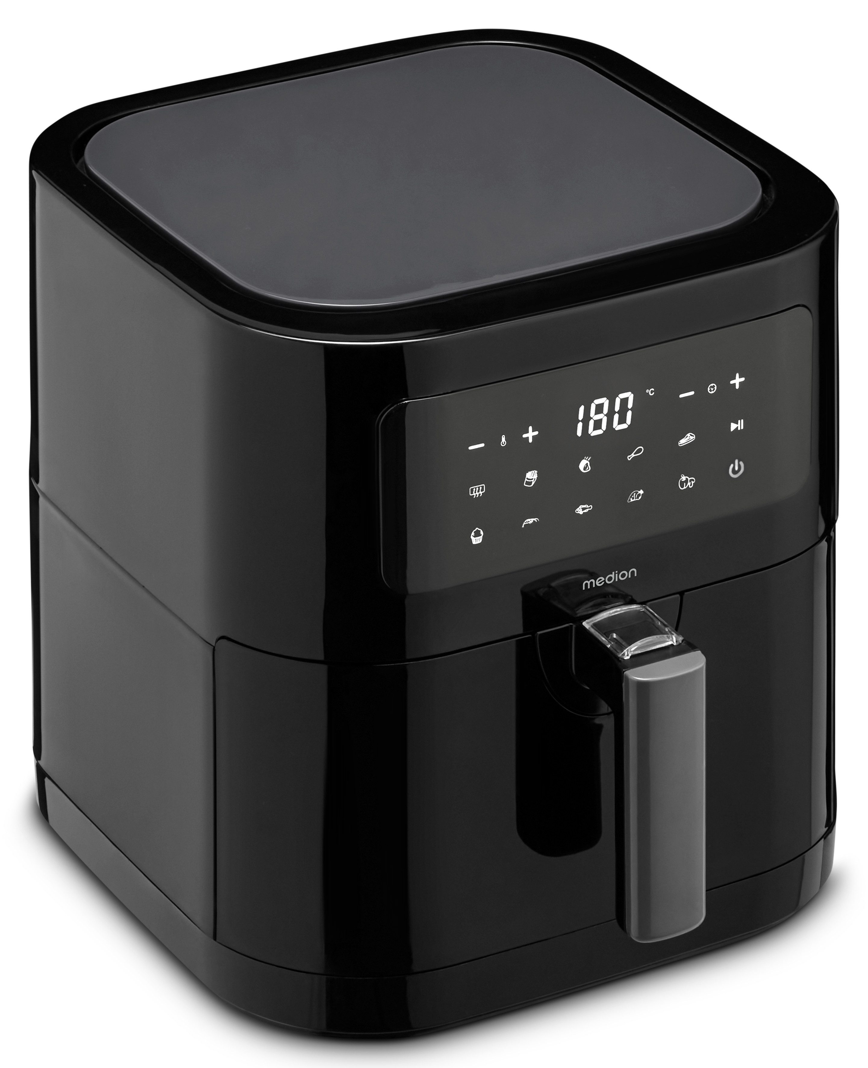 Medion® Heißluftfritteuse MD 11740 E40 XL, Nutzinhalt 5,2 L; Korb in Korb, 2000 W, digitales Bedienfeld, 9 Automatikprogramme