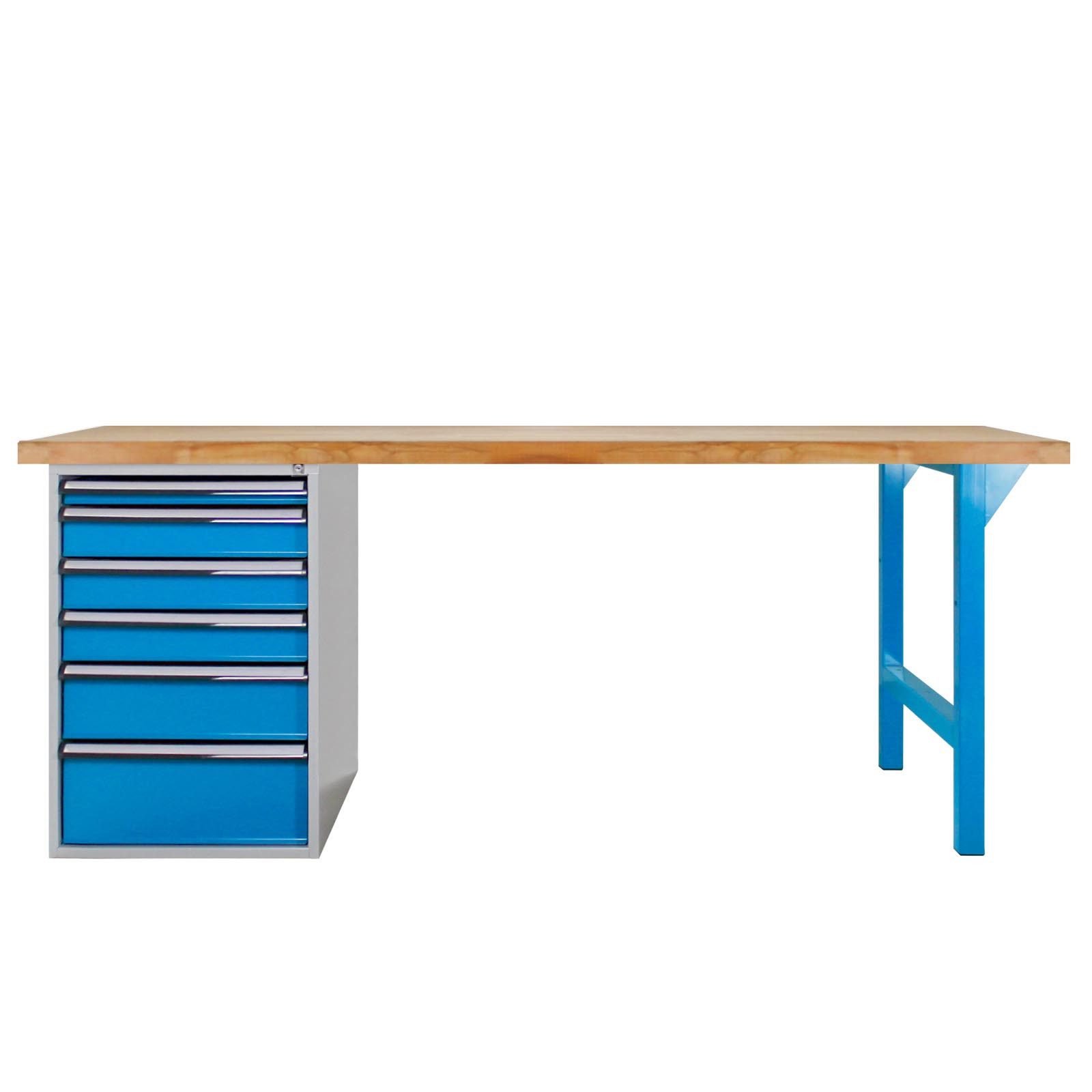 ADB Werkbank PROFI 1500 mit 6 Schubladen Lichtblau (RAL 5012)