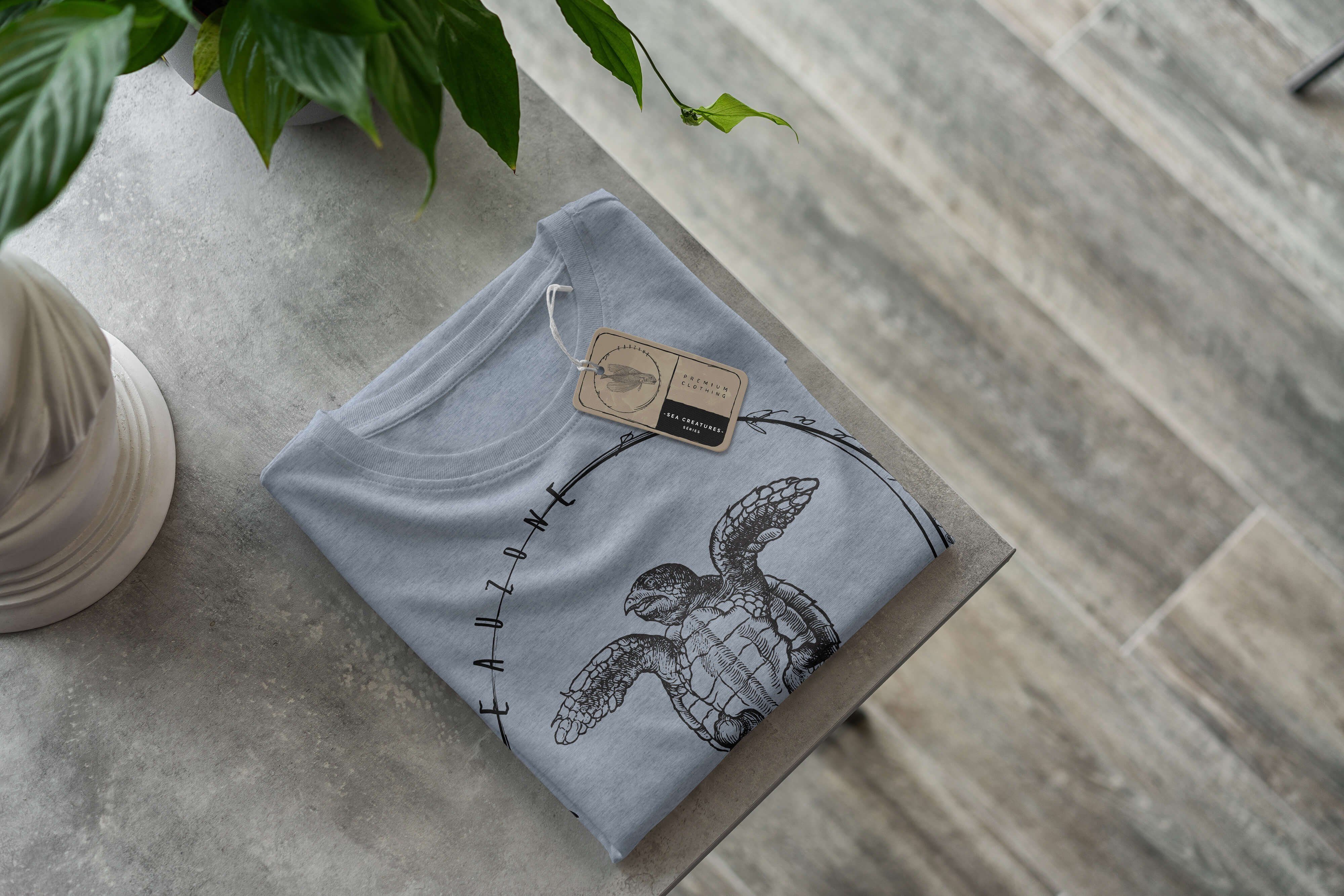 Creatures, Tiefsee sportlicher und feine Schnitt T-Shirt Art Sea - Denim Sea Serie: Fische Sinus Struktur Stonewash T-Shirt / 048