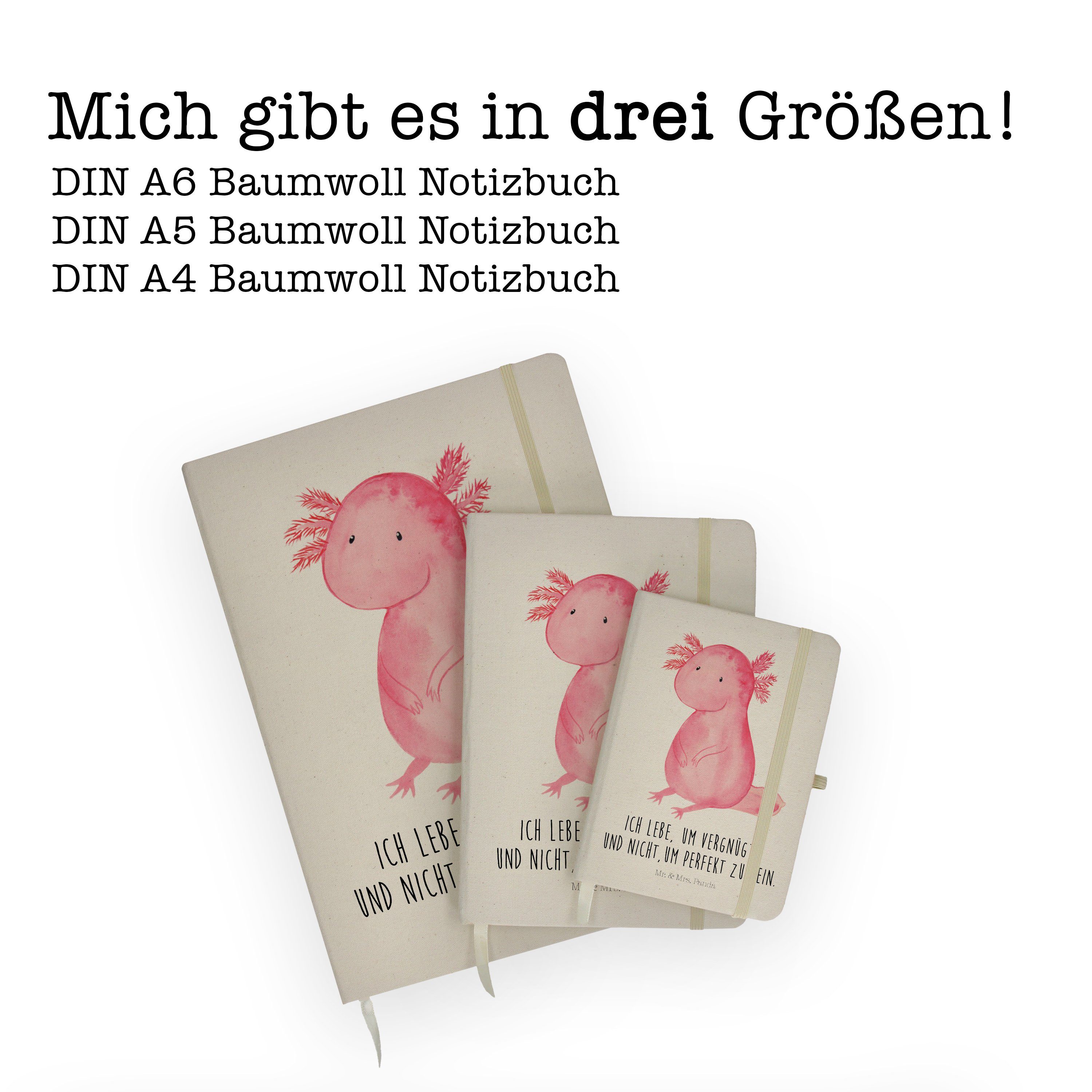 & T Mrs. - Molch, Axolotl & Notizbuch Panda - Panda Geschenk, Mrs. Skizzenbuch, Eintragebuch, Mr. Transparent Mr.