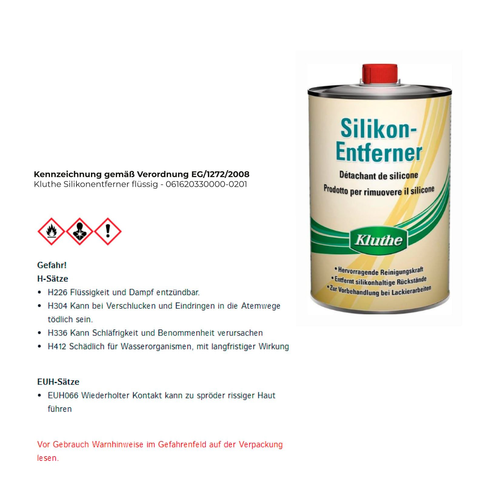Kluthe Duschgel Kluthe Silikonentferner flüssig 1 l - 061620330000-0201