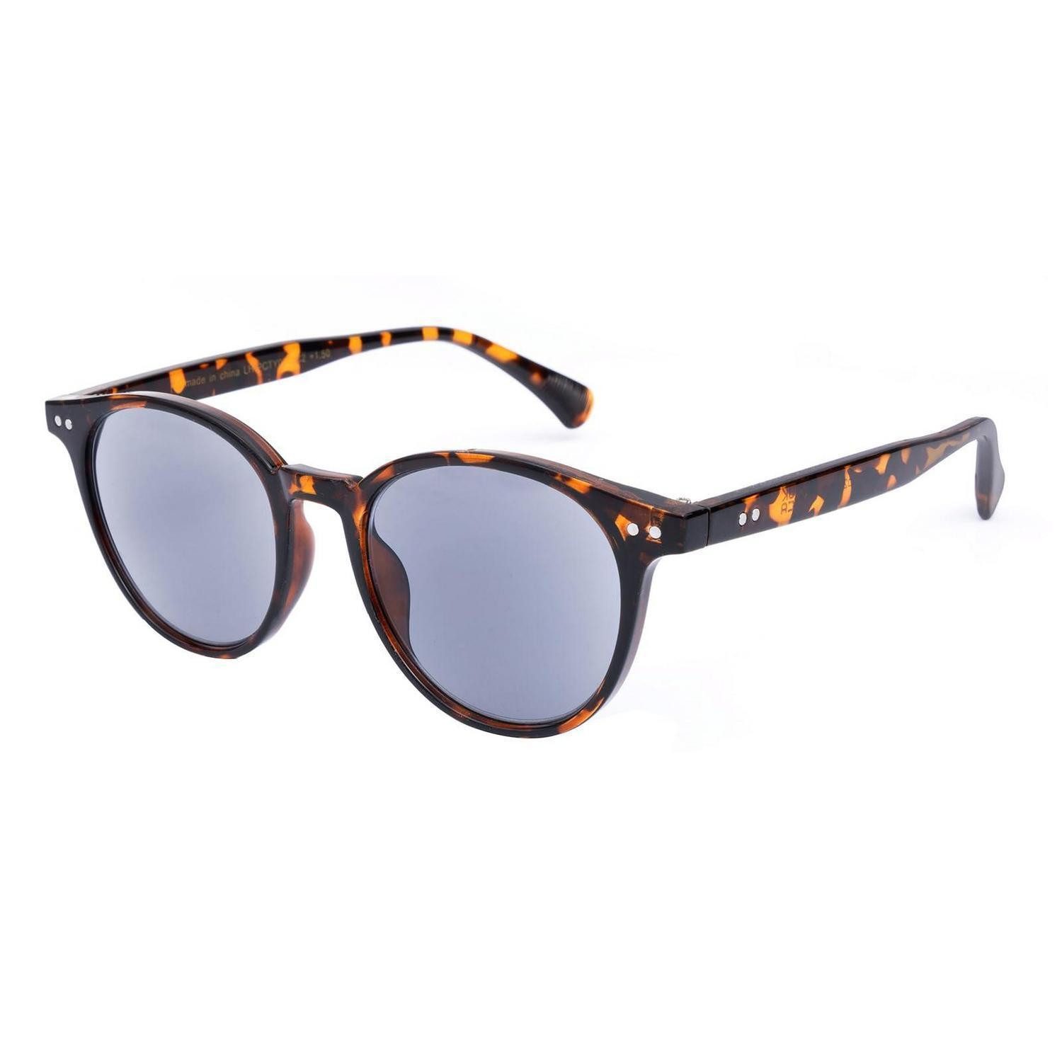 LuxusKollektion Lesebrille Lesebrille Vintage Runde Sonnenbrille Schildkröte/Grau