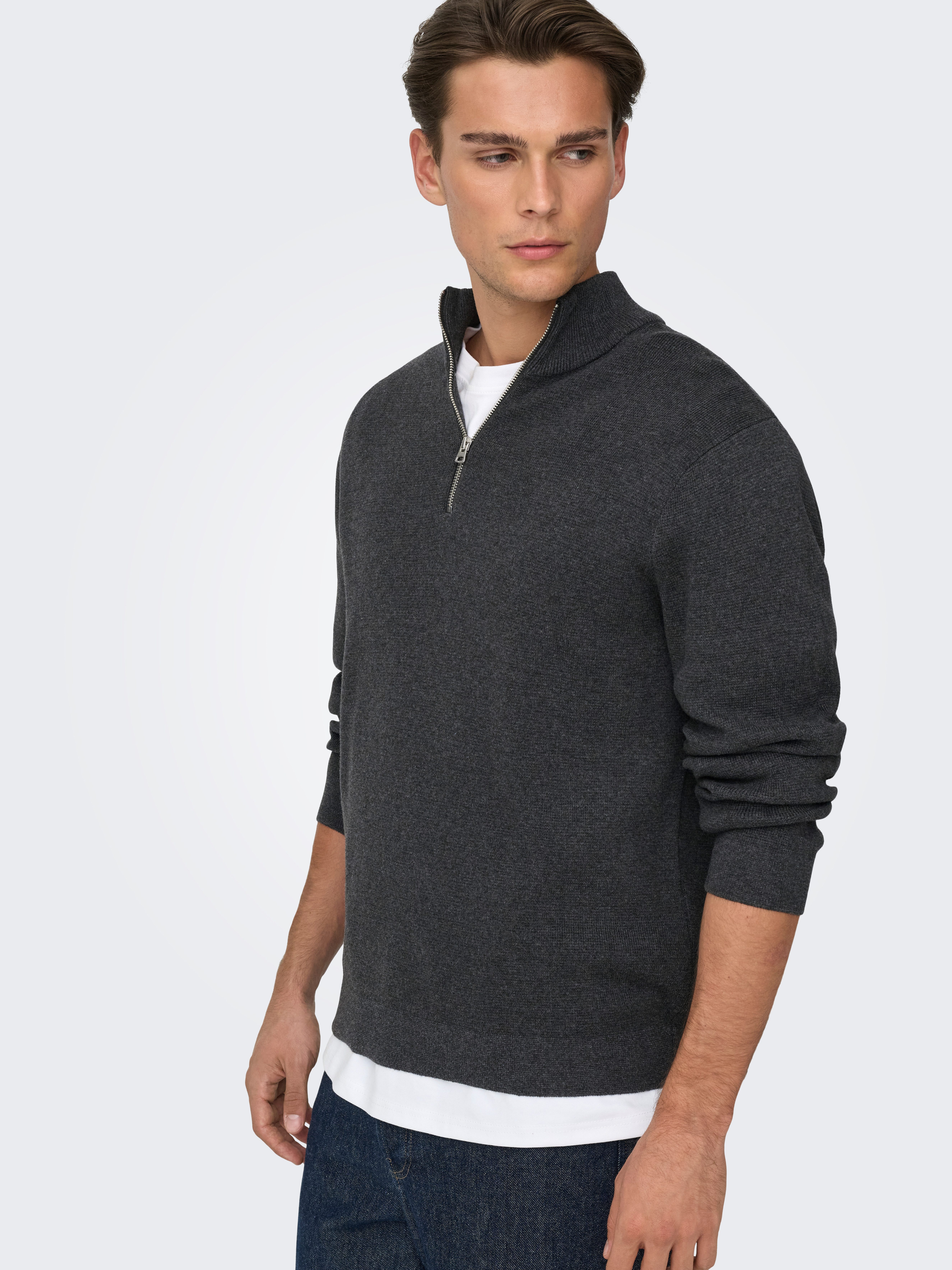 ONLY & SONS Troyer ONSTING LIFE REG HALF ZIP KNIT NOOS Baumwolle, regular f günstig online kaufen