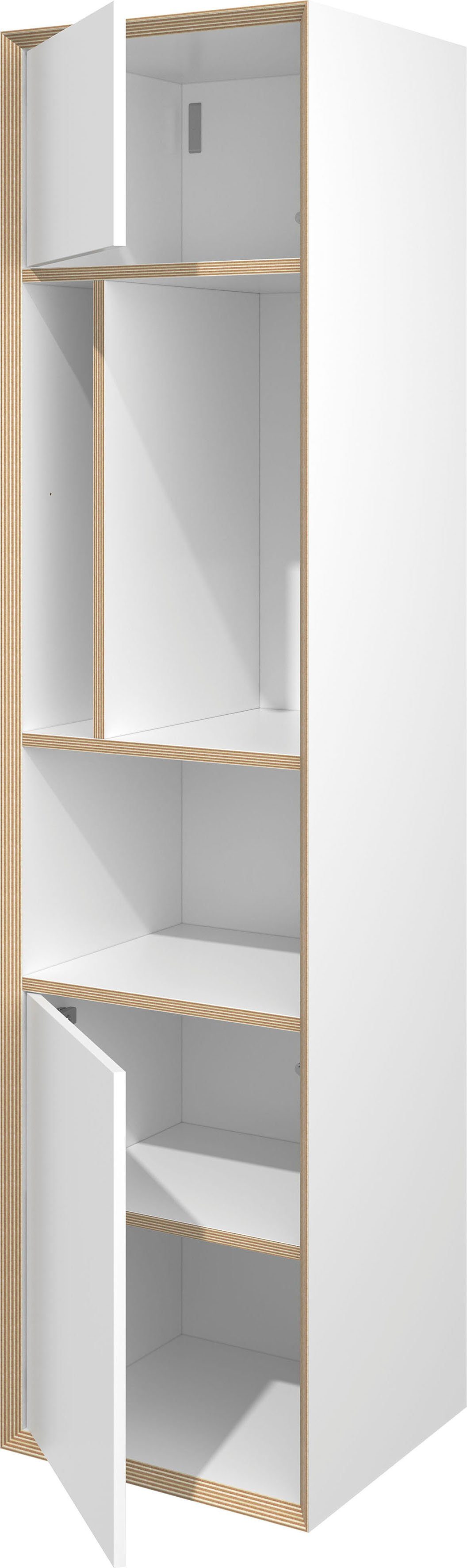 Müller SMALL LIVING Mehrzweckschrank VERTICO Hochschrank Bau optimal einer weiß Serie VERTICAL Wohnwand zum Vertiko, passend zur TWO