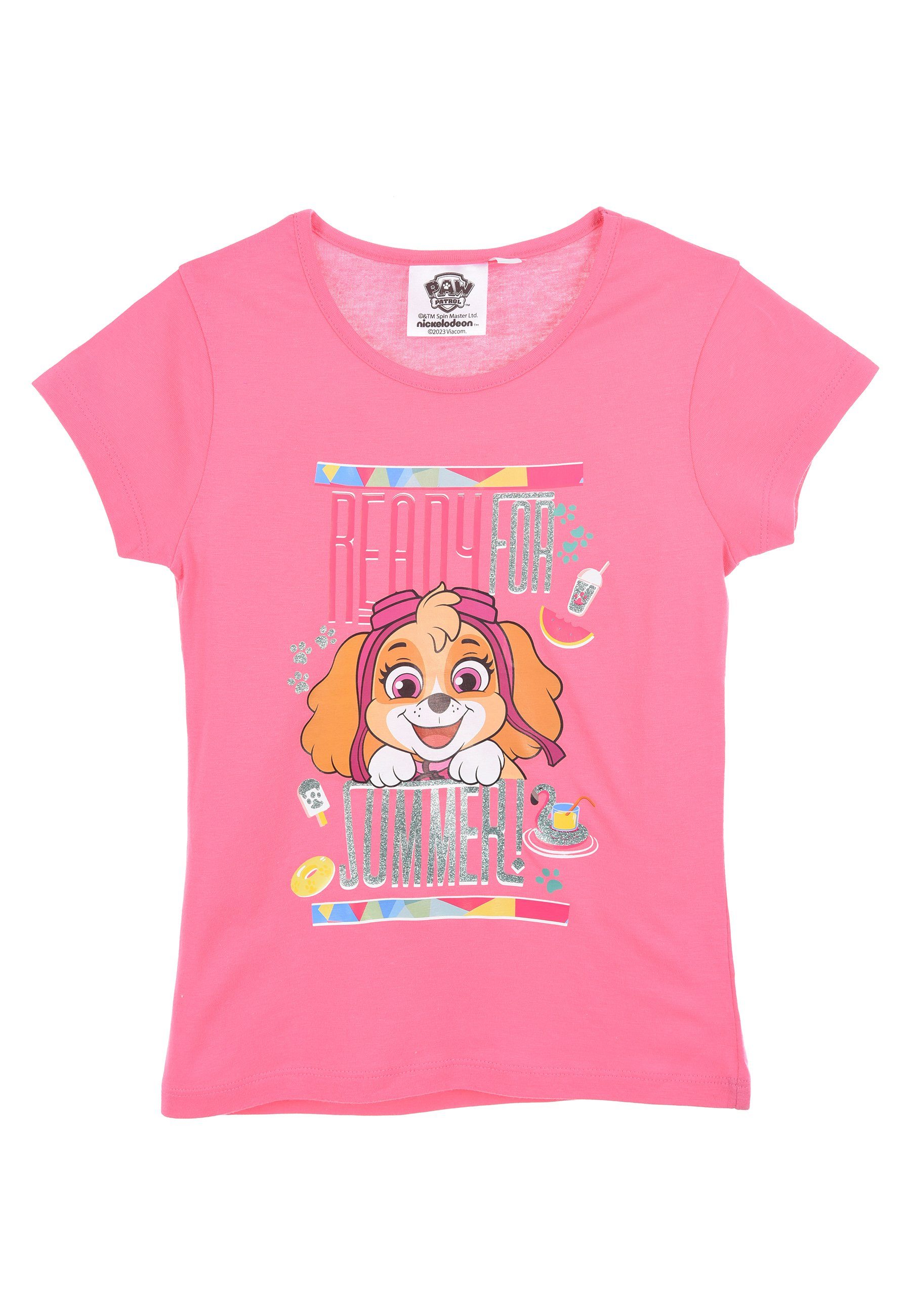 kurzarm T-Shirt Shirt Pink Mädchen PATROL Kinder PAW T-Shirt