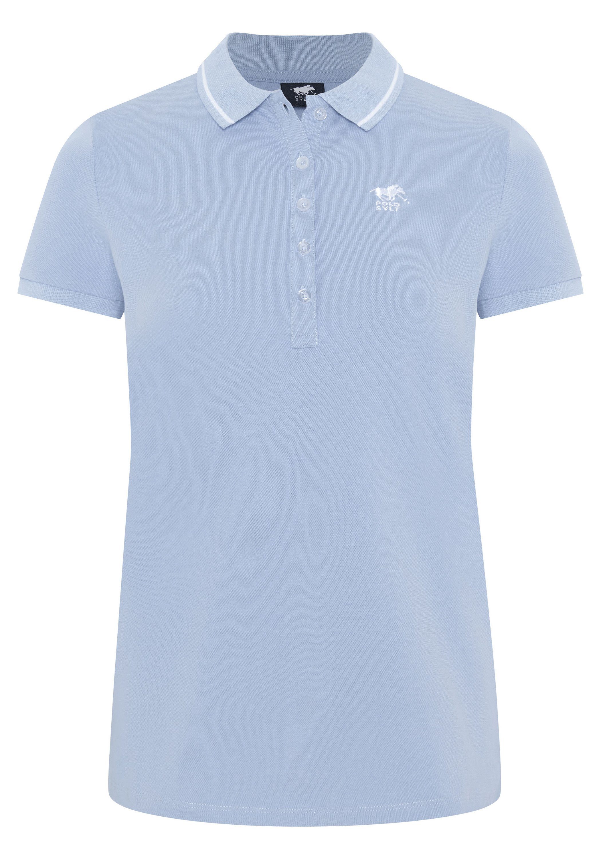 Polo Sylt Poloshirt im Basic-Stil mit Label-Stickerei